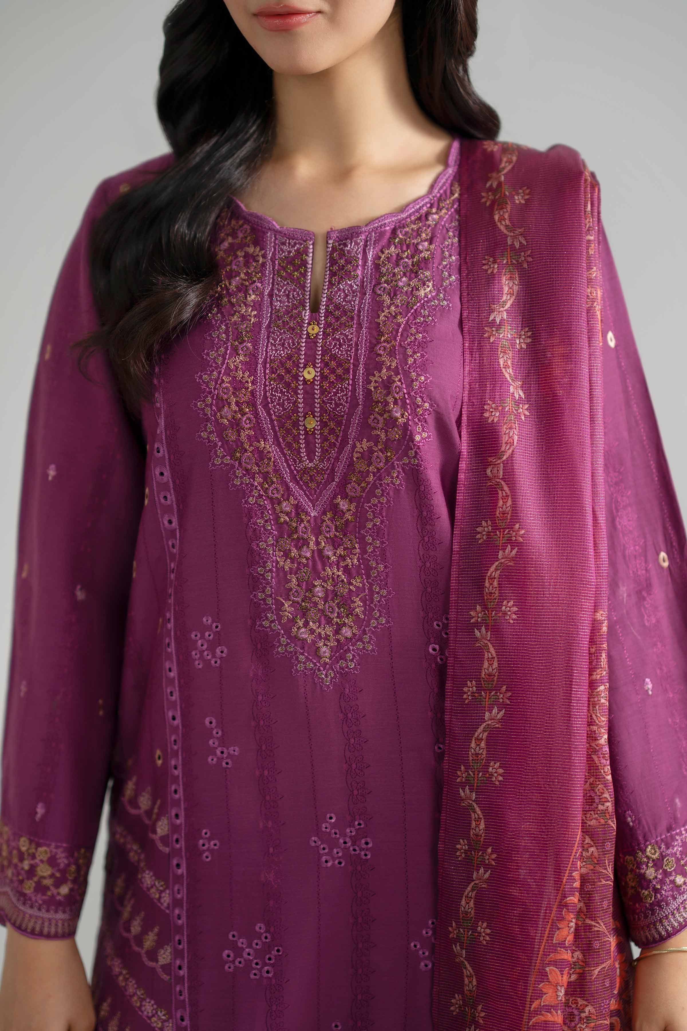 3 Piece - Embroidered Suit - PE26-119