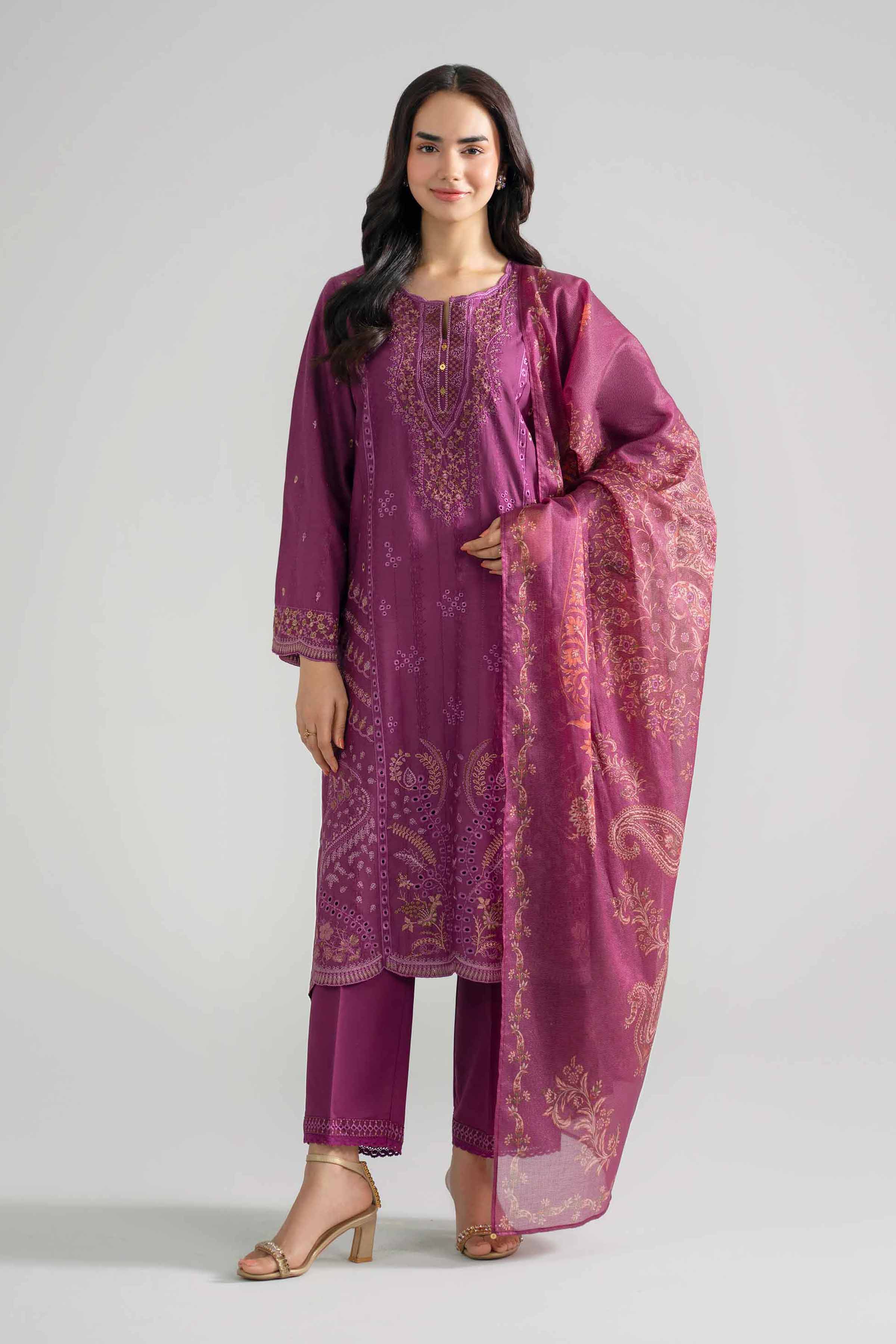 3 Piece - Embroidered Suit - PE26-119