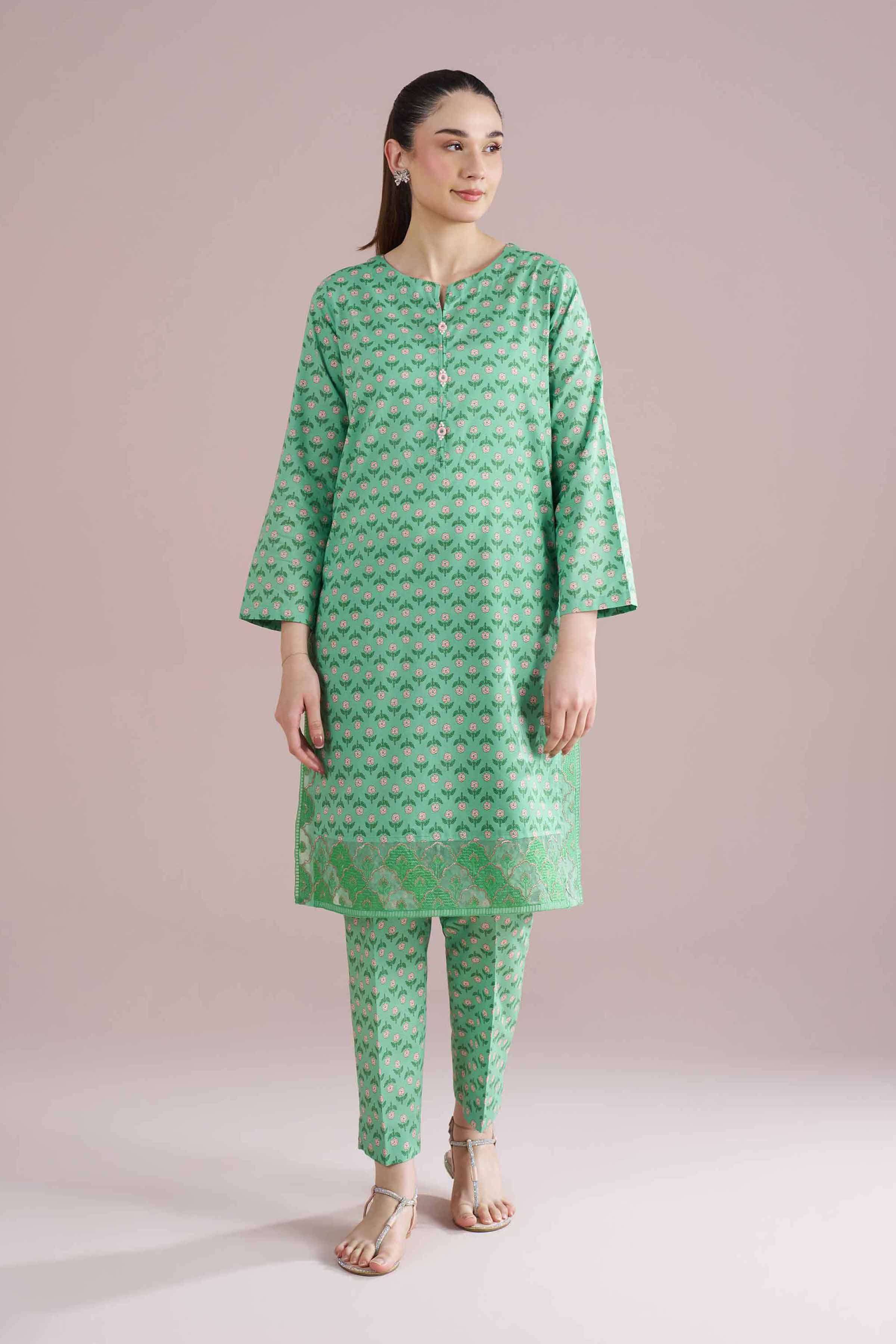 2 Piece - Printed Embroidered Suit - PE26-201 for Women - Pret Collection | Nishat | Shop Online