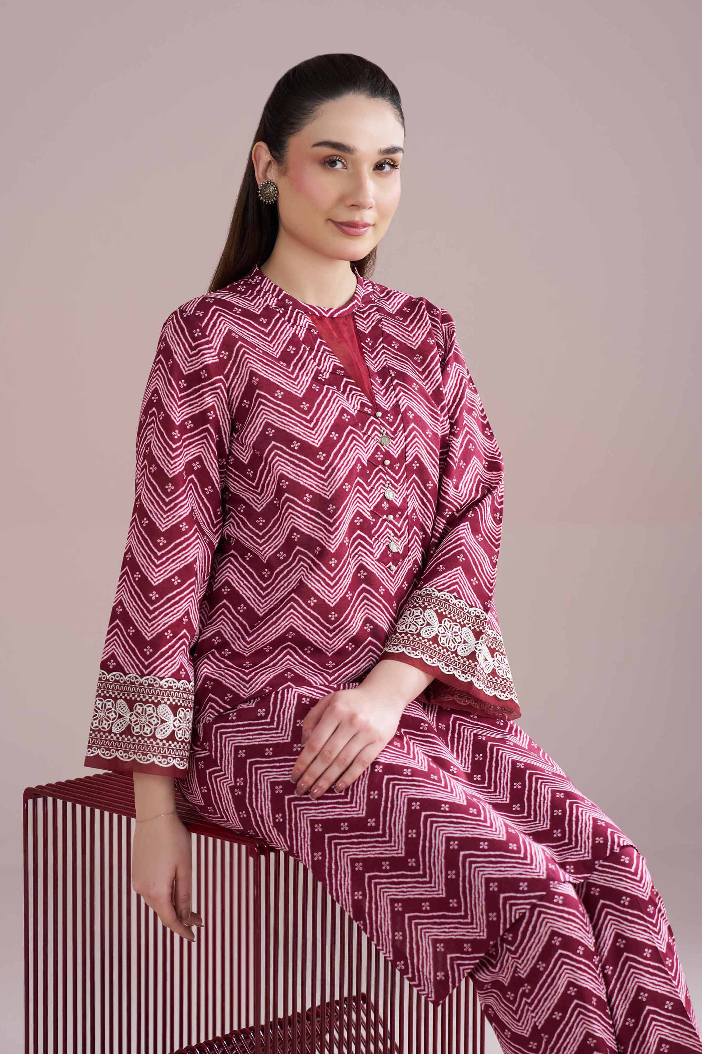 2 Piece - Printed Embroidered Suit - PE26-206 for Women - Pret Collection | Nishat | Shop Online