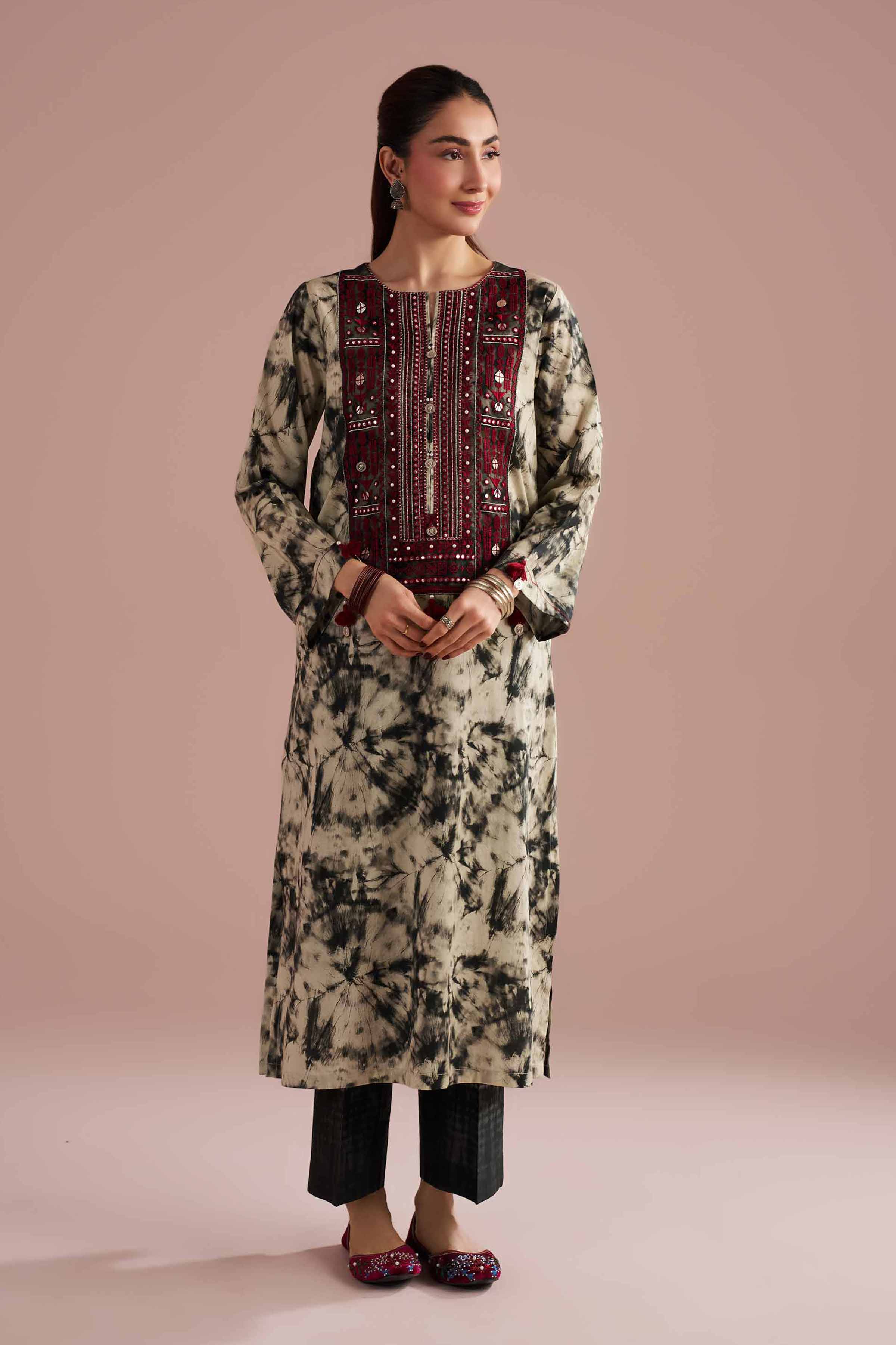 2 Piece - Printed Embroidered Suit - PE26-254 for Women - Pret Collection | Nishat | Shop Online