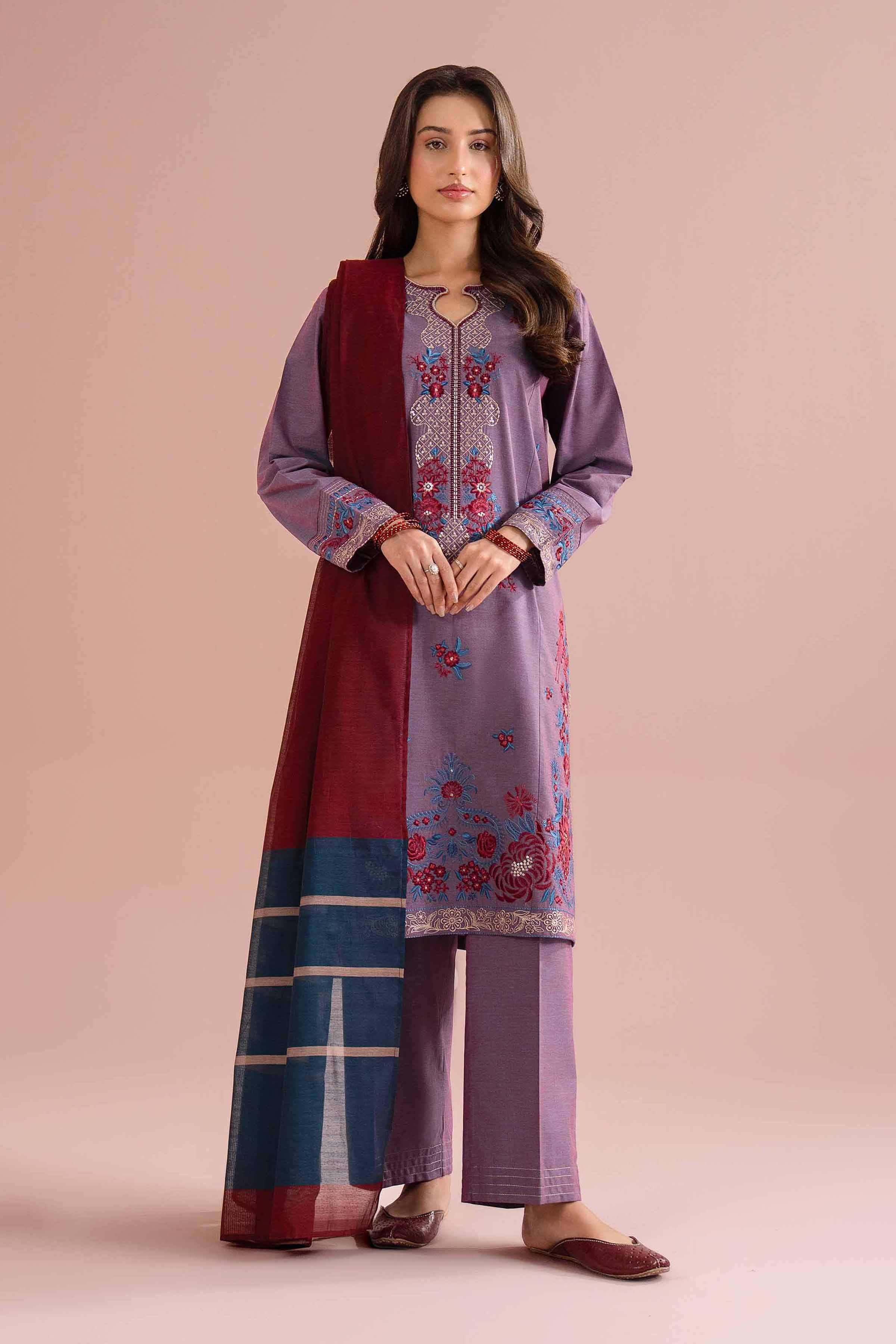 3 Piece - Embroidered Suit - PE26-309