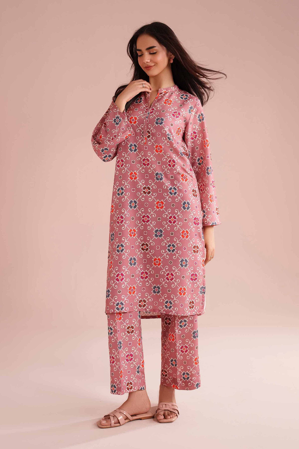 Buy Pink Printed Lawn 2PC Ready To Wear Suit -Nishat USA