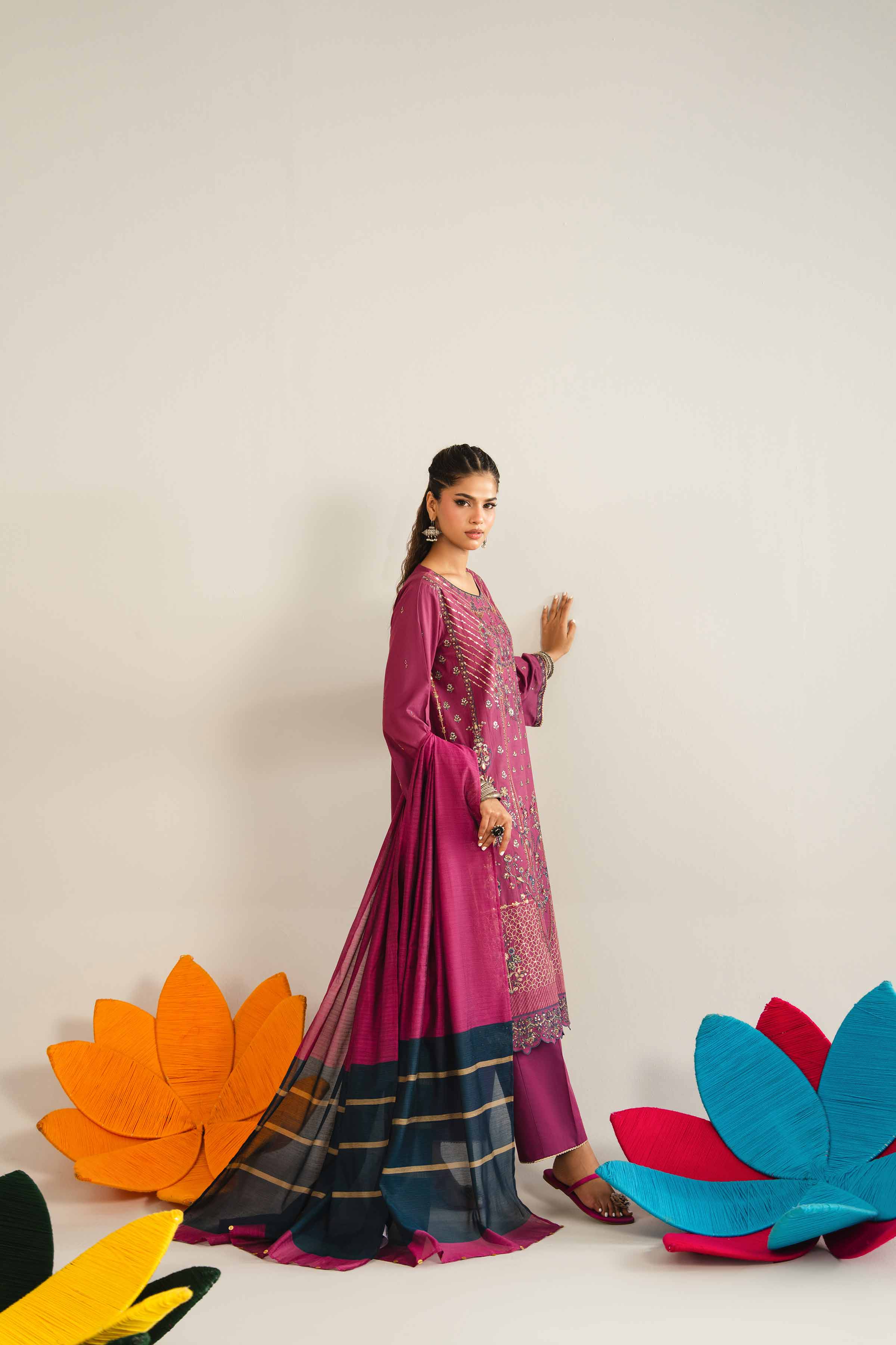 3 Piece - Embroidered Suit - PE26-311