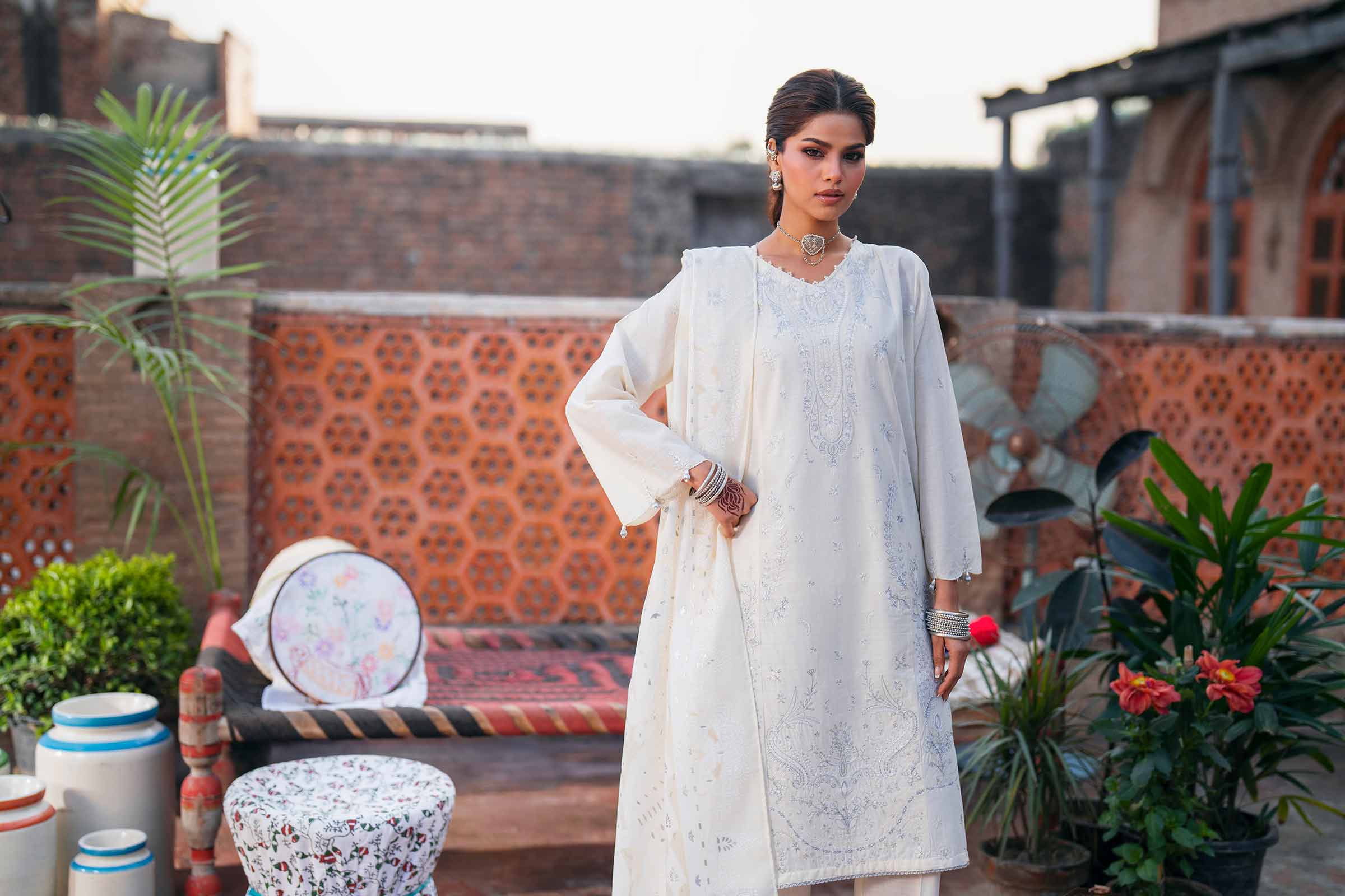 3 Piece - Embroidered Suit - PE26-313