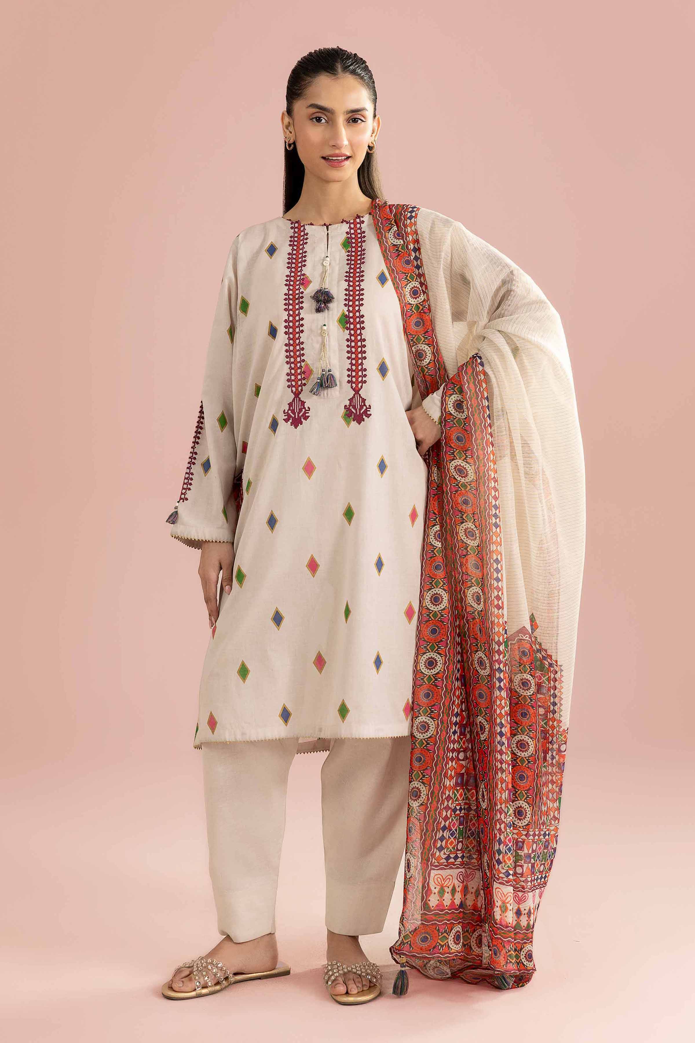 3 Piece - Printed Embroidered Suit - PE26-335 for Women - Pret Collection | Nishat | Shop Online