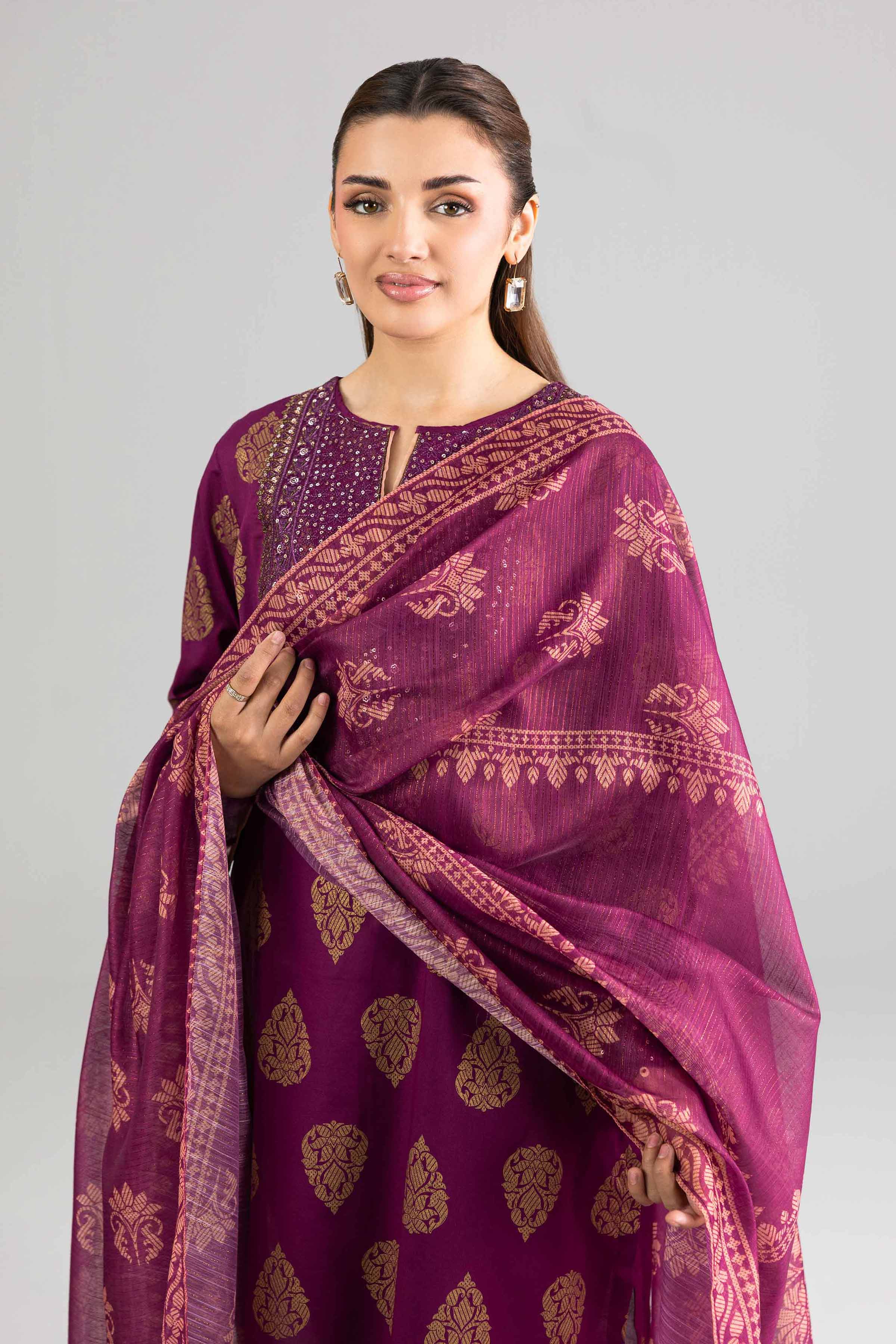 3 Piece - Printed Embroidered Suit - PE26-337