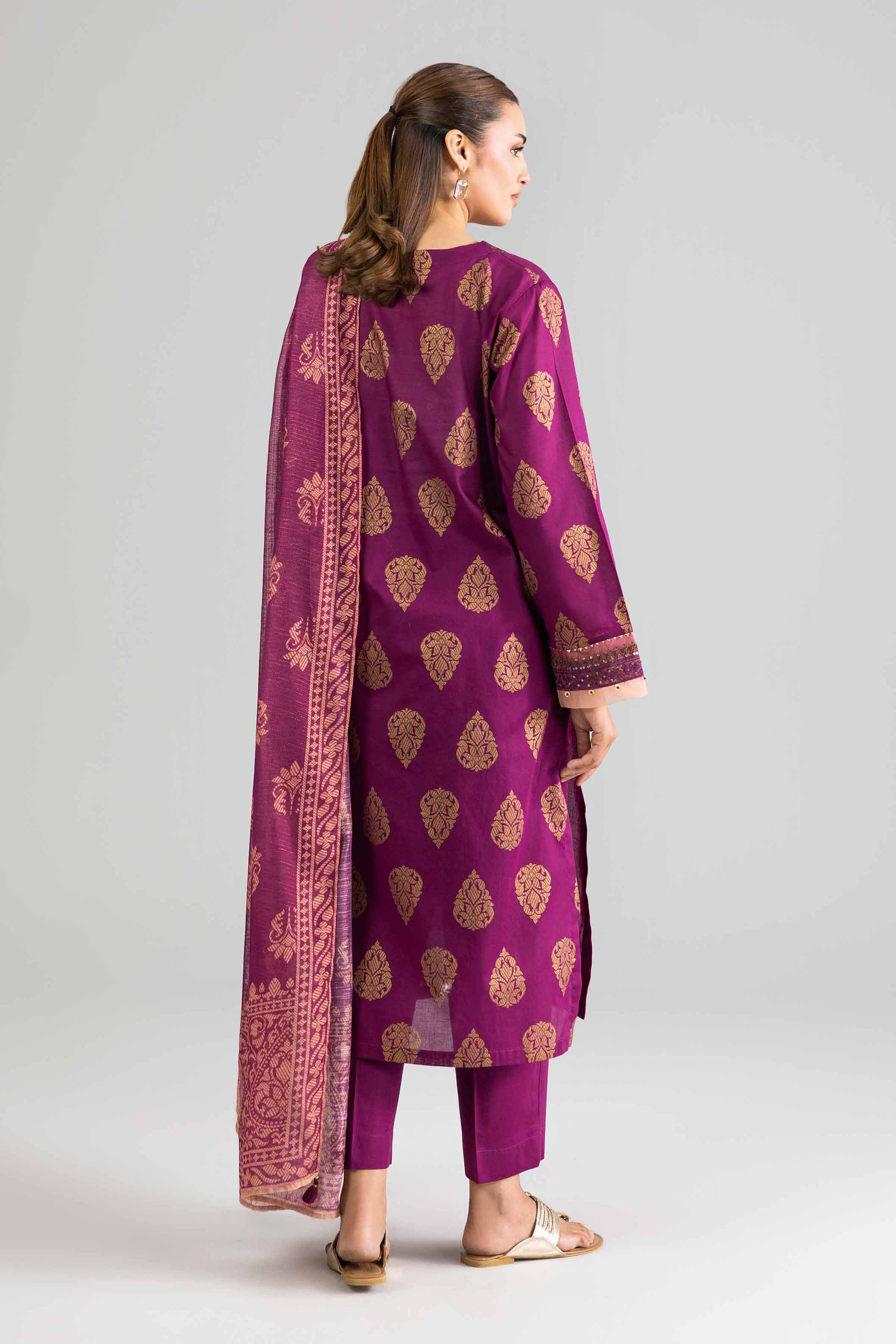 3 Piece - Printed Embroidered Suit - PE26-337