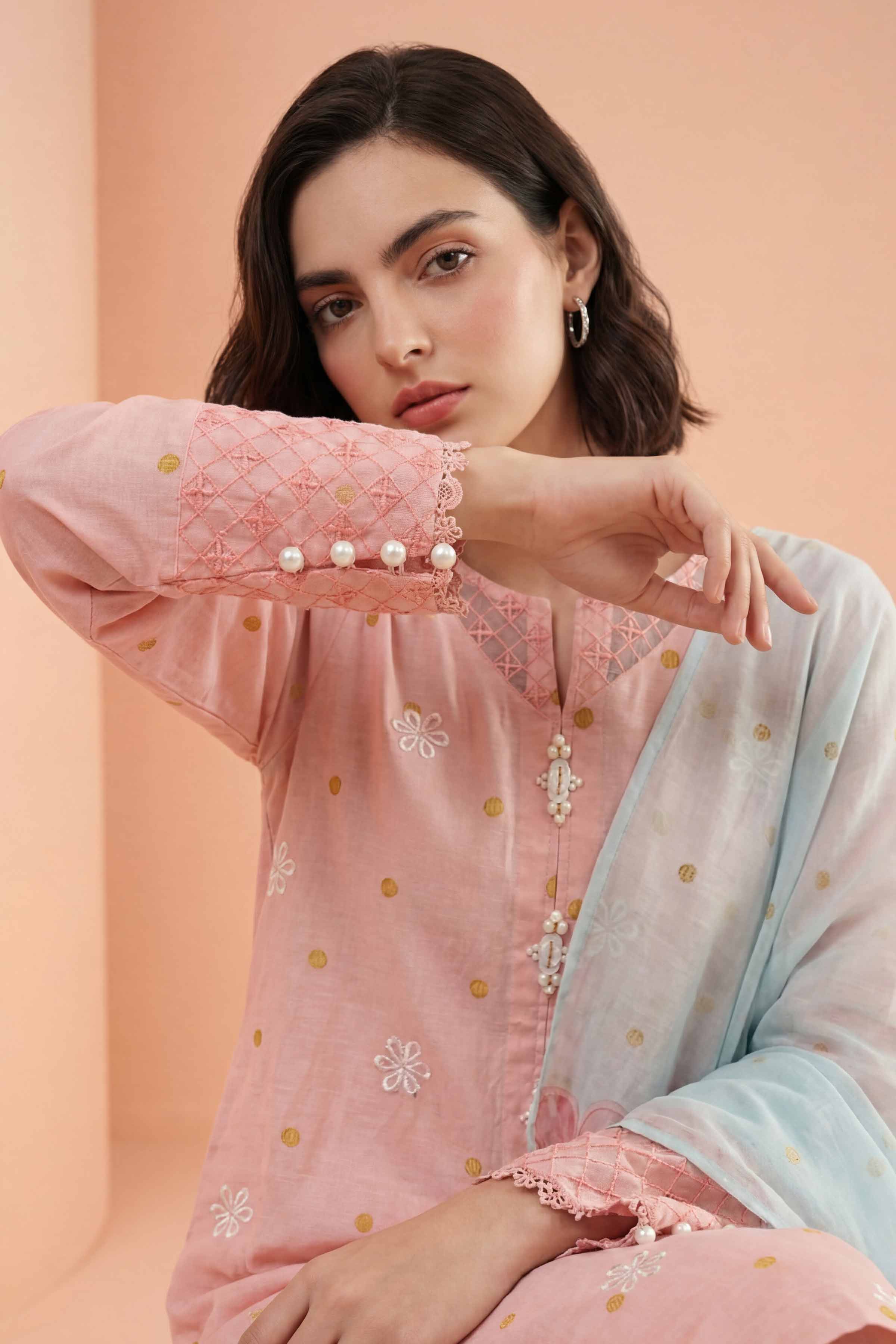 3 Piece - Embroidered Suit - PE26-338