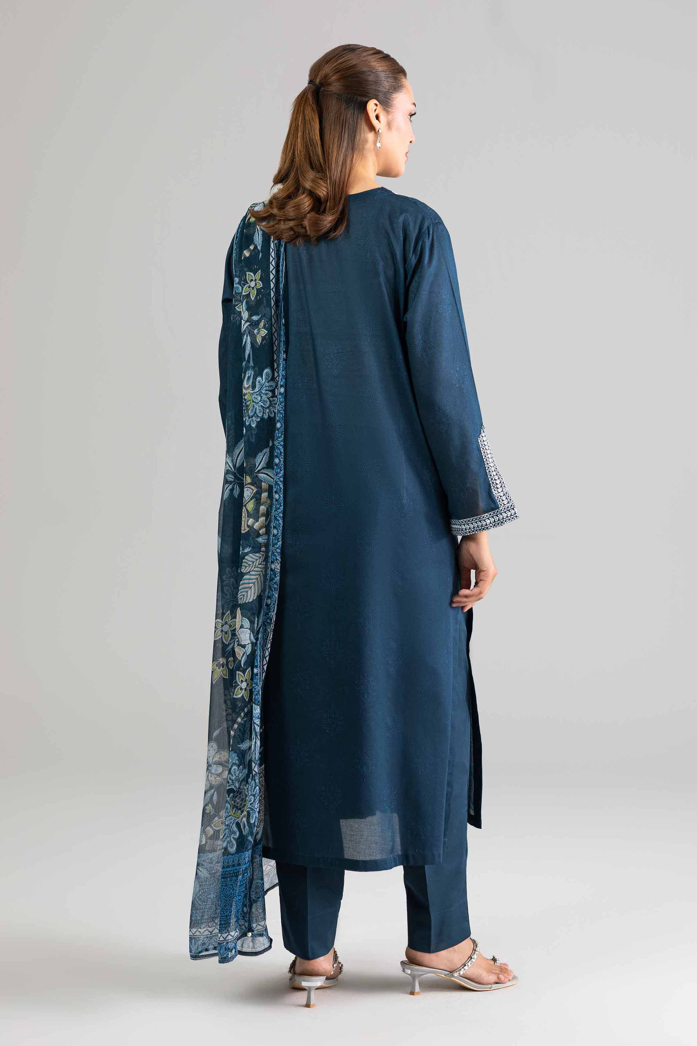 3 Piece - Printed Embroidered Suit - PE26-342