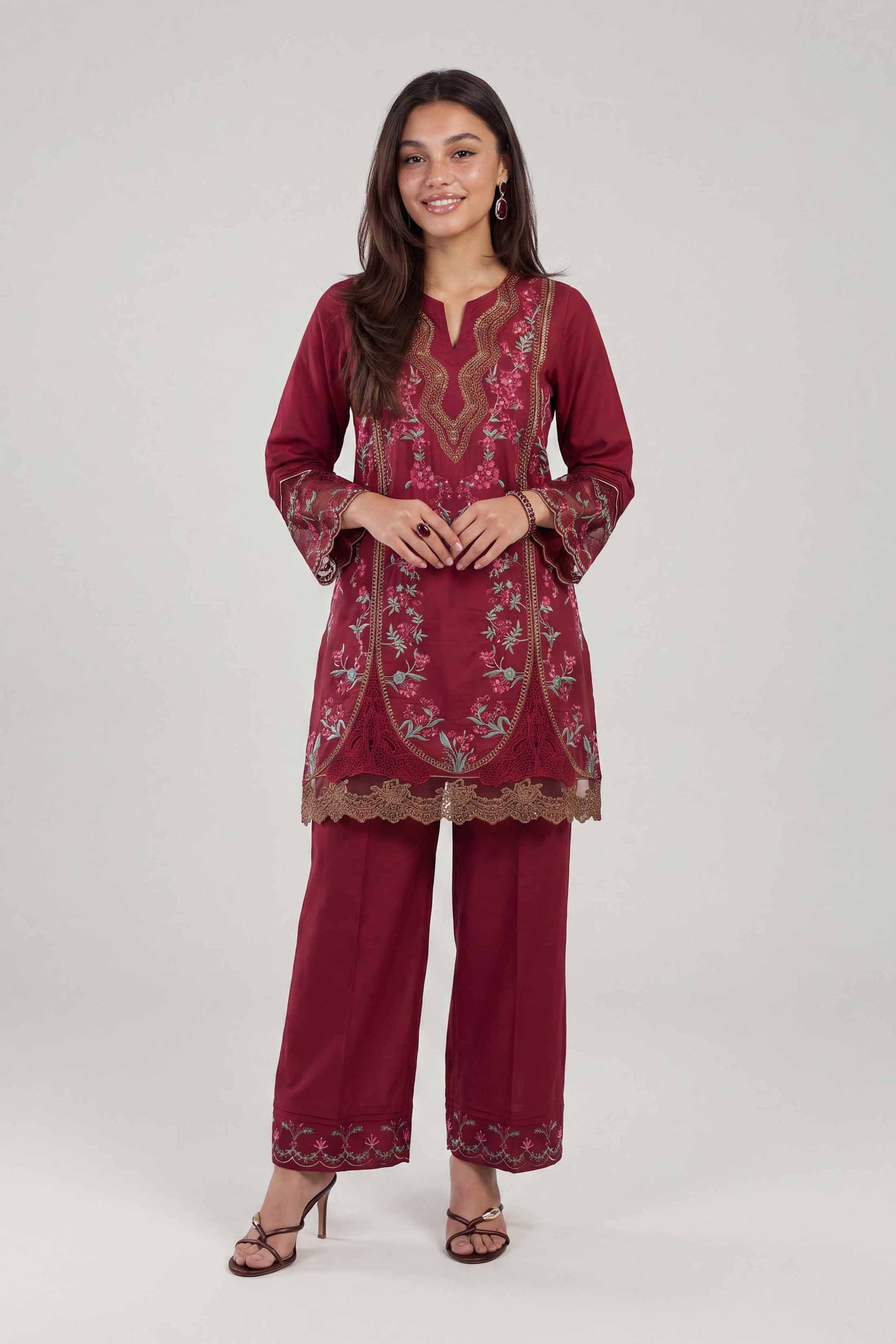 2 Piece - Embroidered Suit - PE26-46