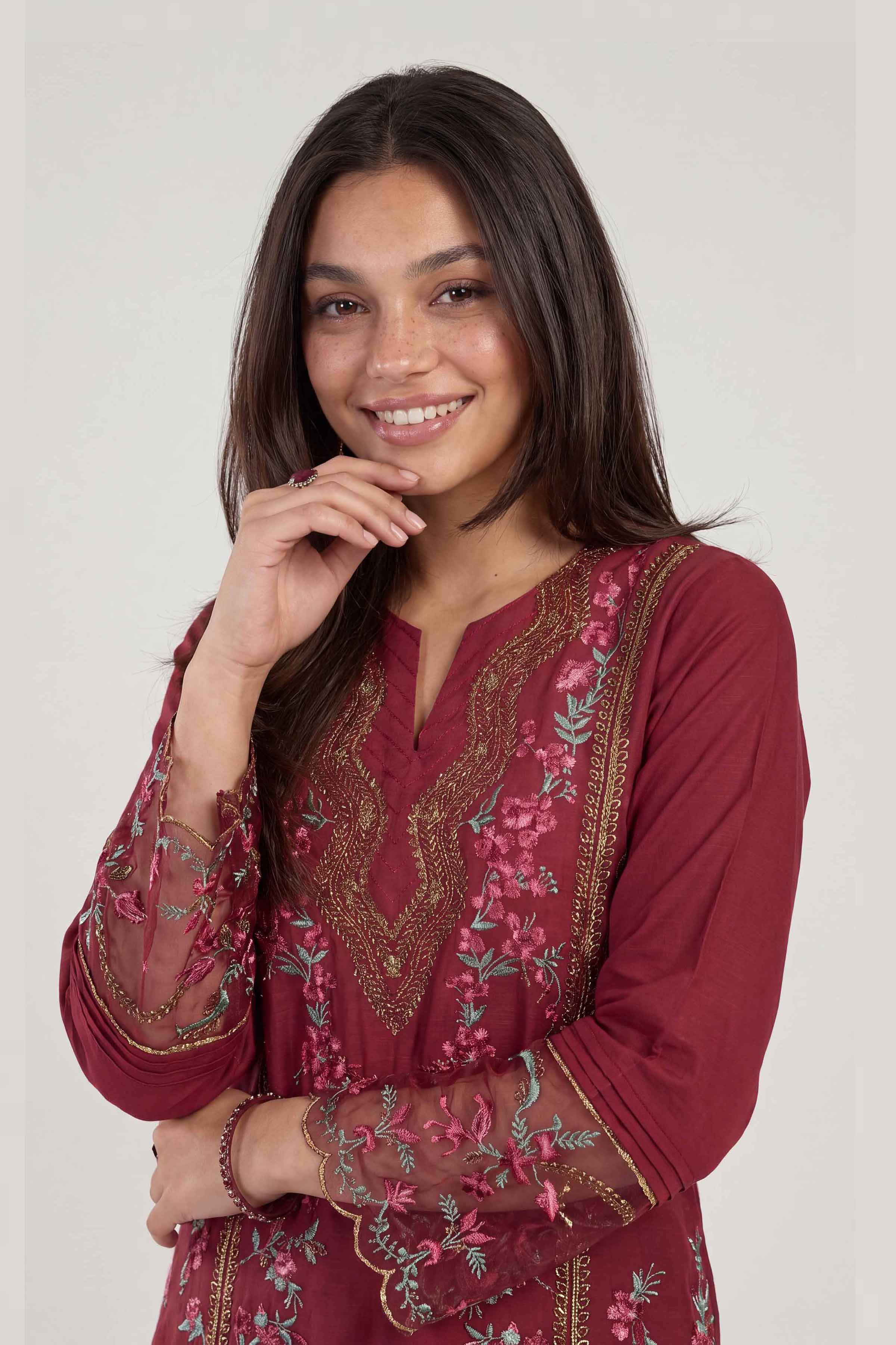 2 Piece - Embroidered Suit - PE26-46