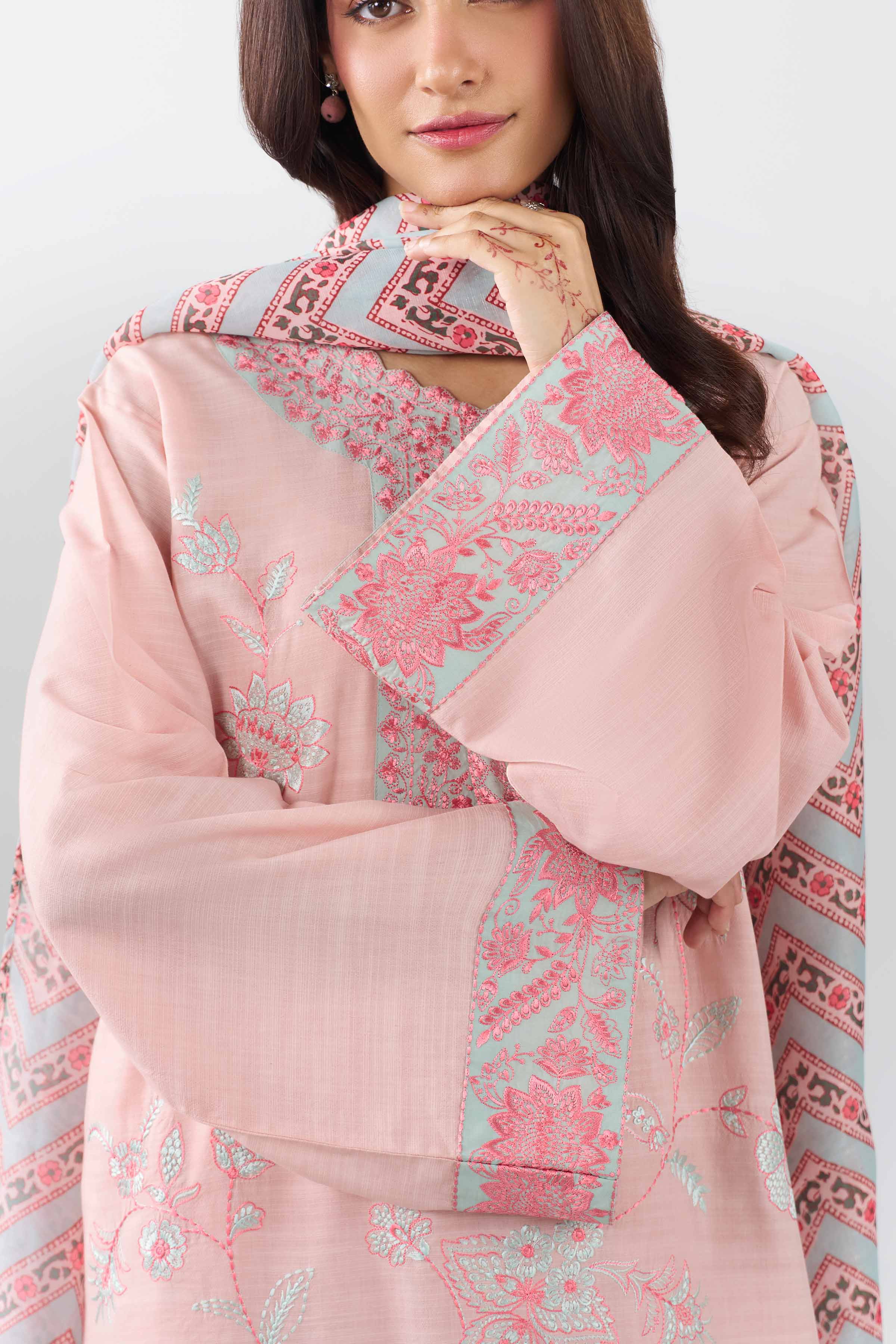 3 Piece - Embroidered Suit - PE26-538