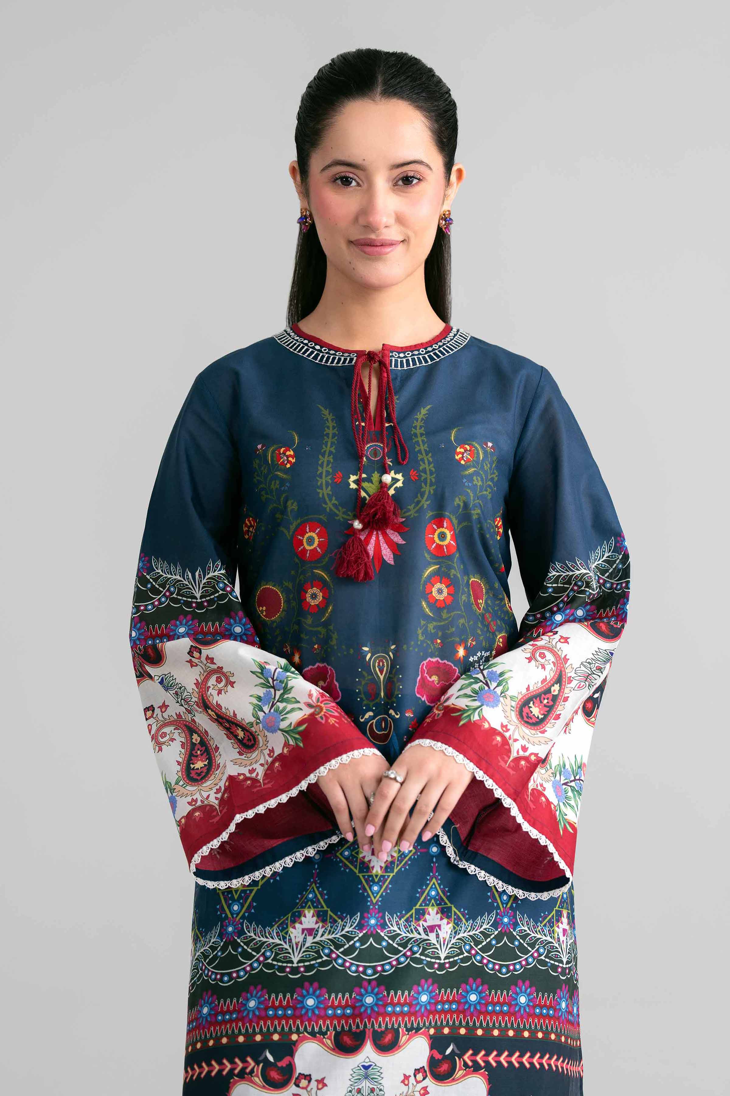 2 Piece - Printed Embroidered Suit - PE26-592