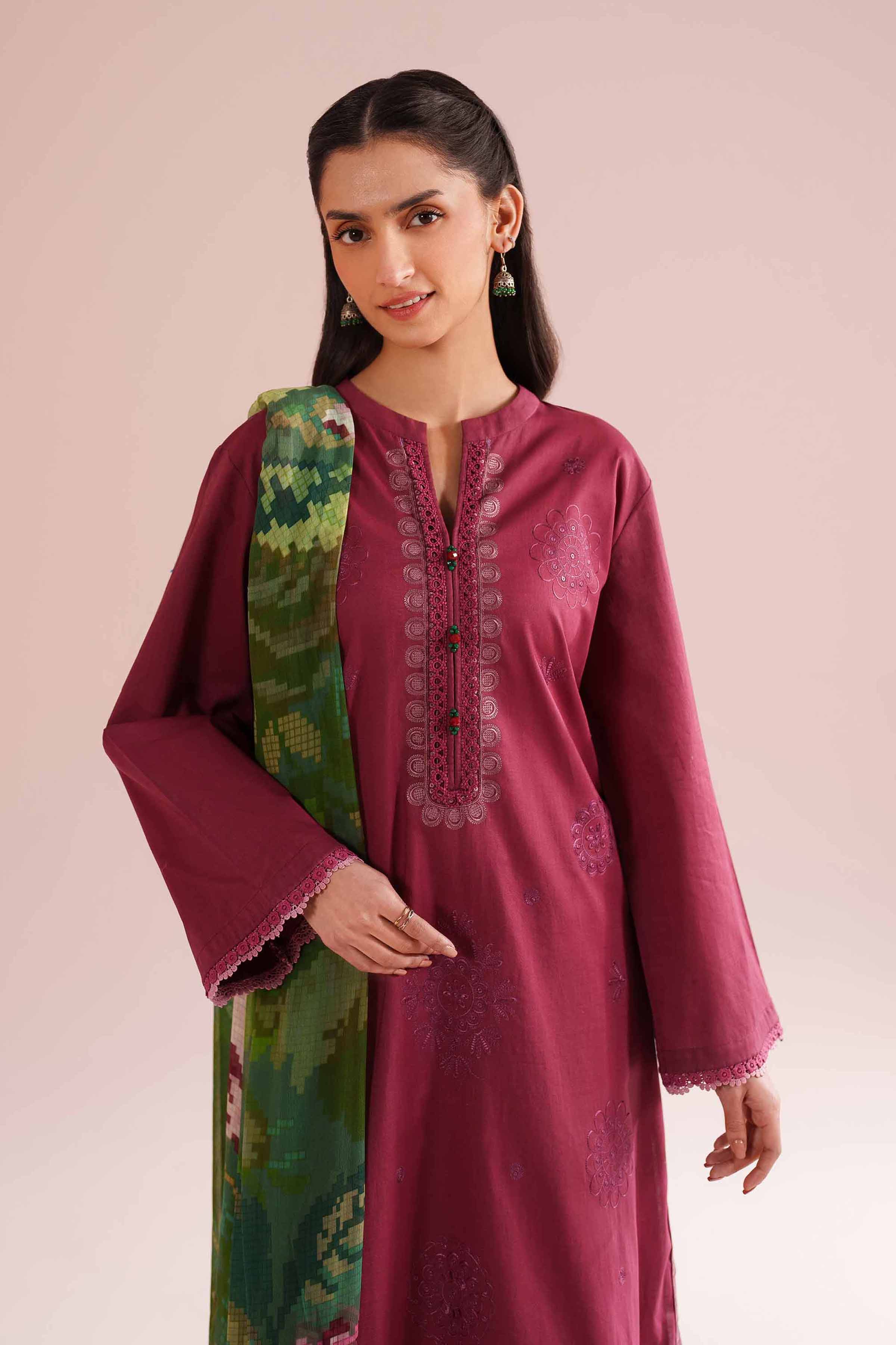 3 Piece - Embroidered Suit - PE26-66 for Women - Pret Collection | Nishat | Shop Online