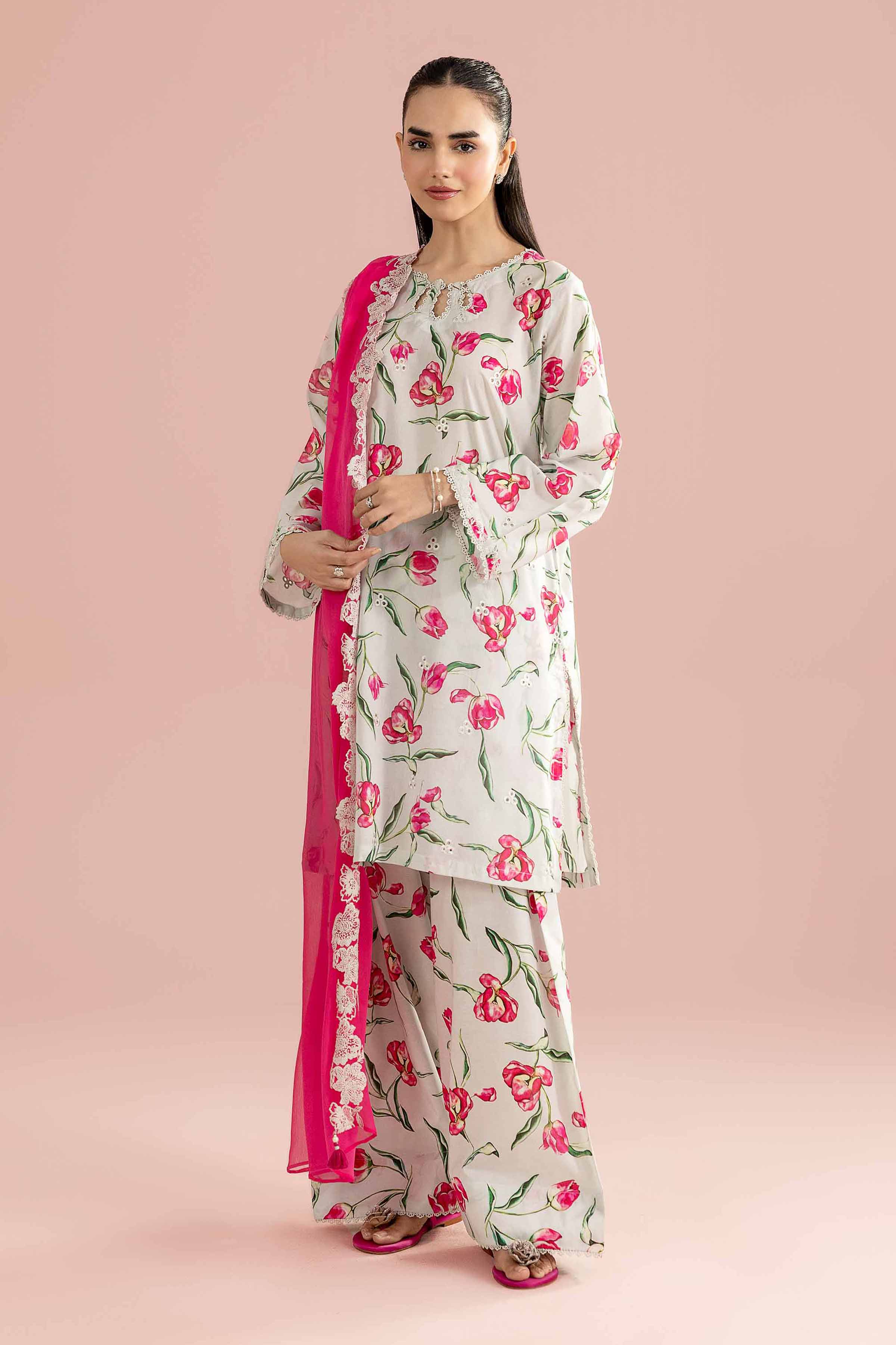 3 Piece - Printed Embroidered Suit - PE26-69 for Women - Pret Collection | Nishat | Shop Online