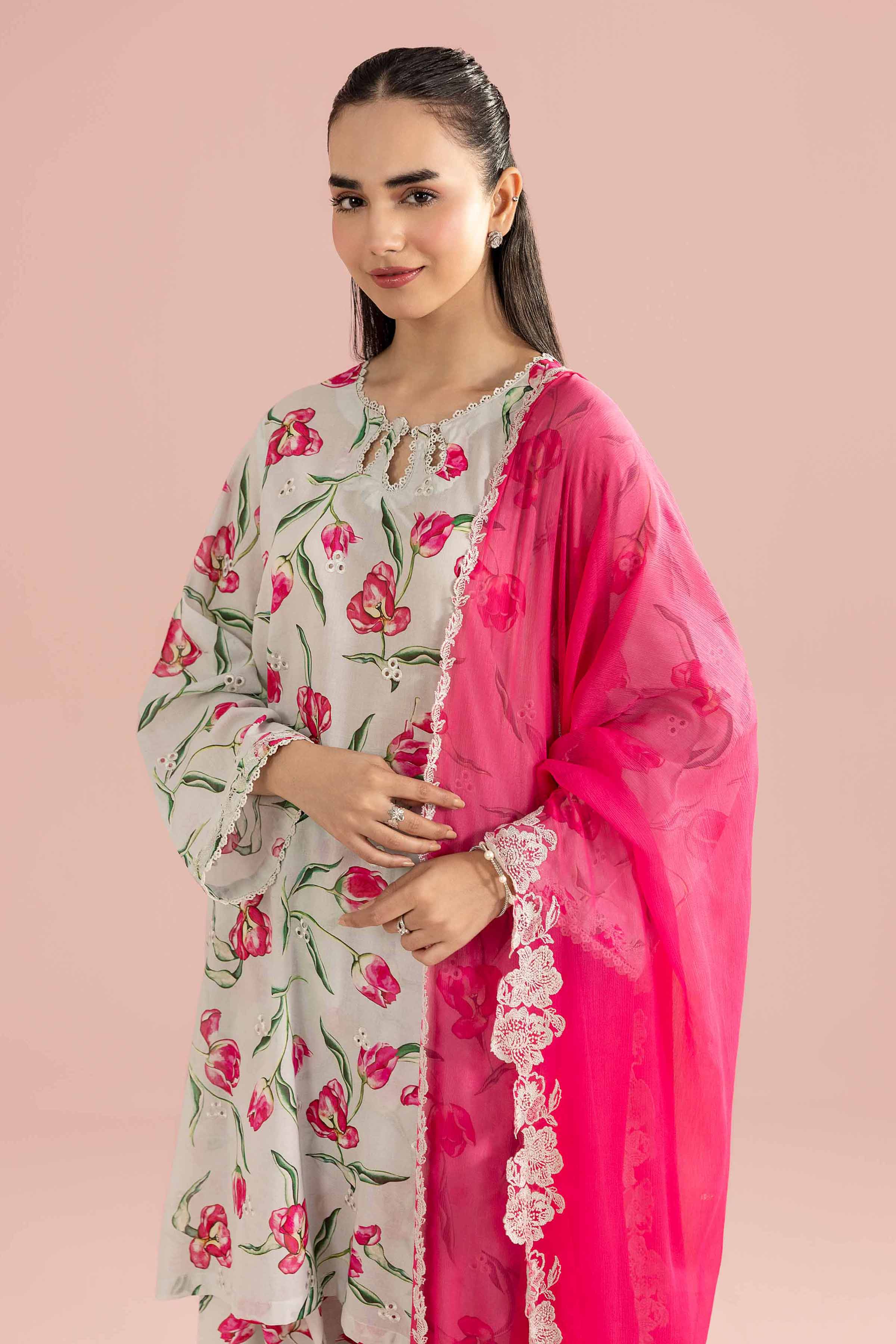 3 Piece - Printed Embroidered Suit - PE26-69 for Women - Pret Collection | Nishat | Shop Online