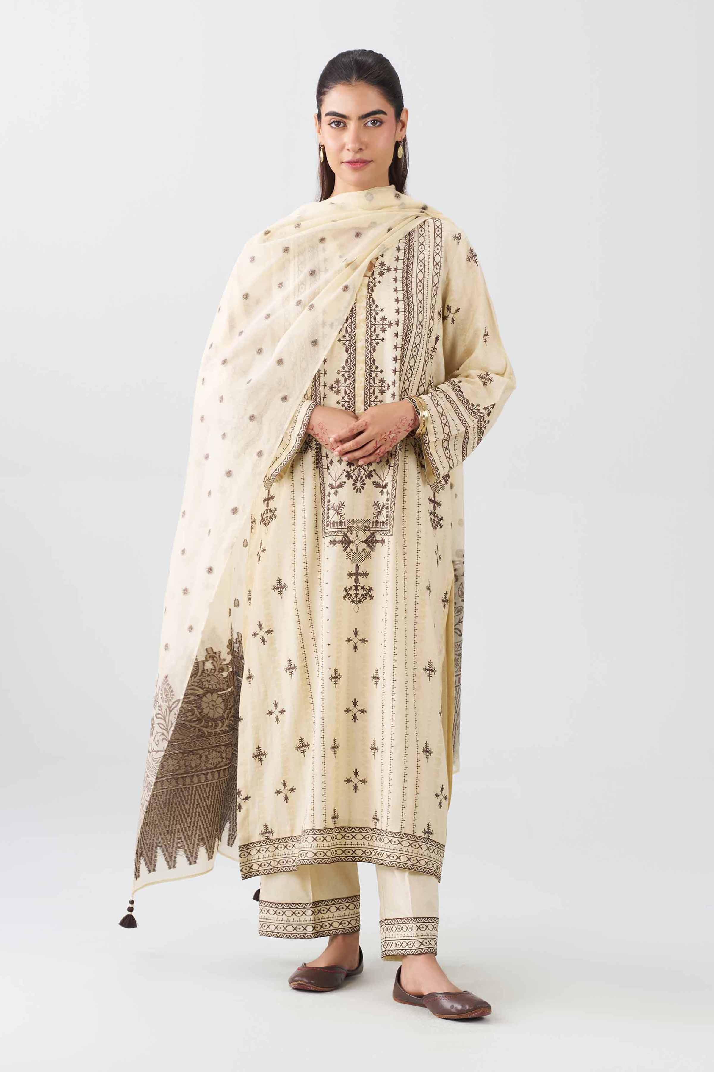 3 Piece - Embroidered Suit - PE26-71