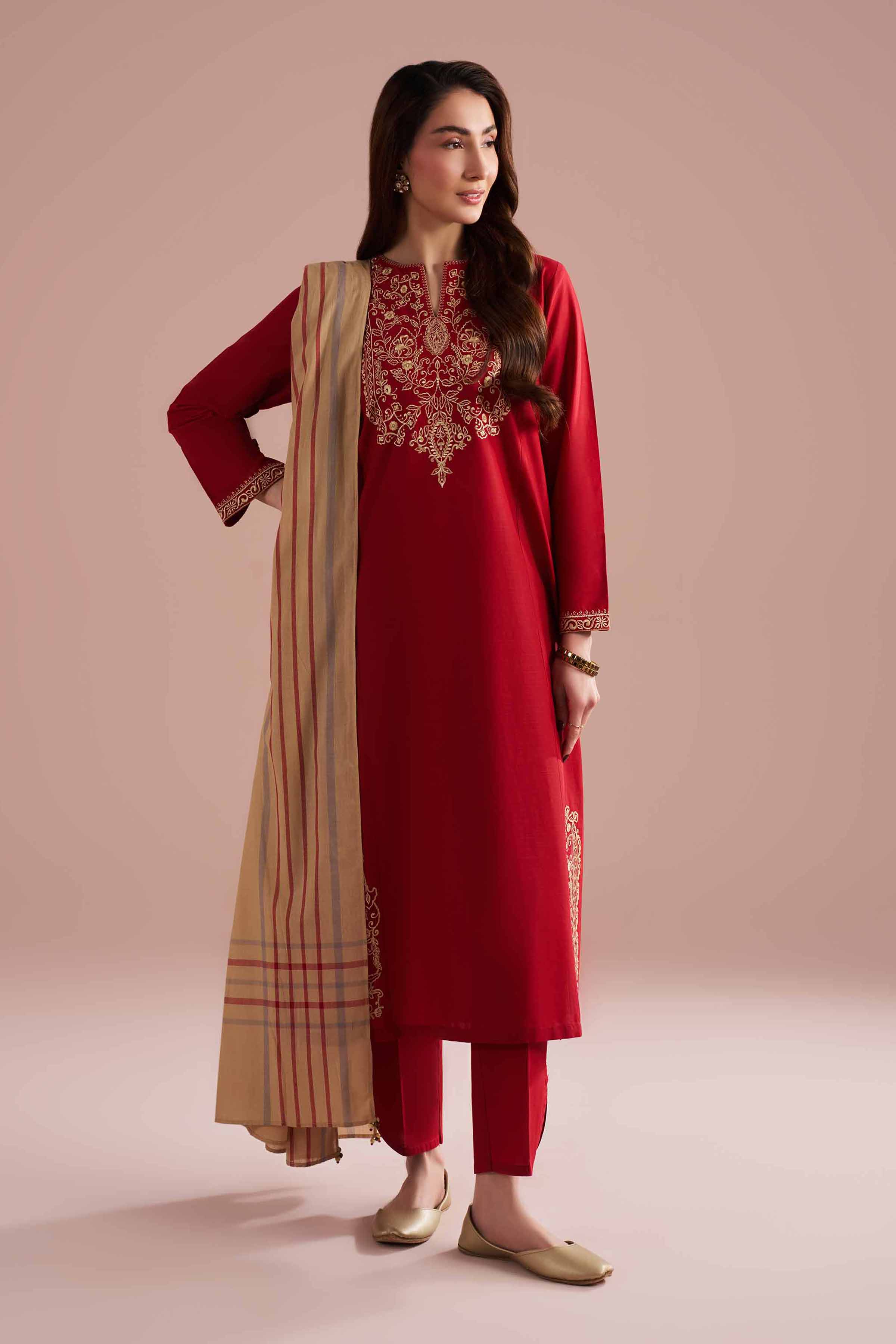 3 Piece - Embroidered Suit - PE26-80 for Women - Pret Collection | Nishat | Shop Online