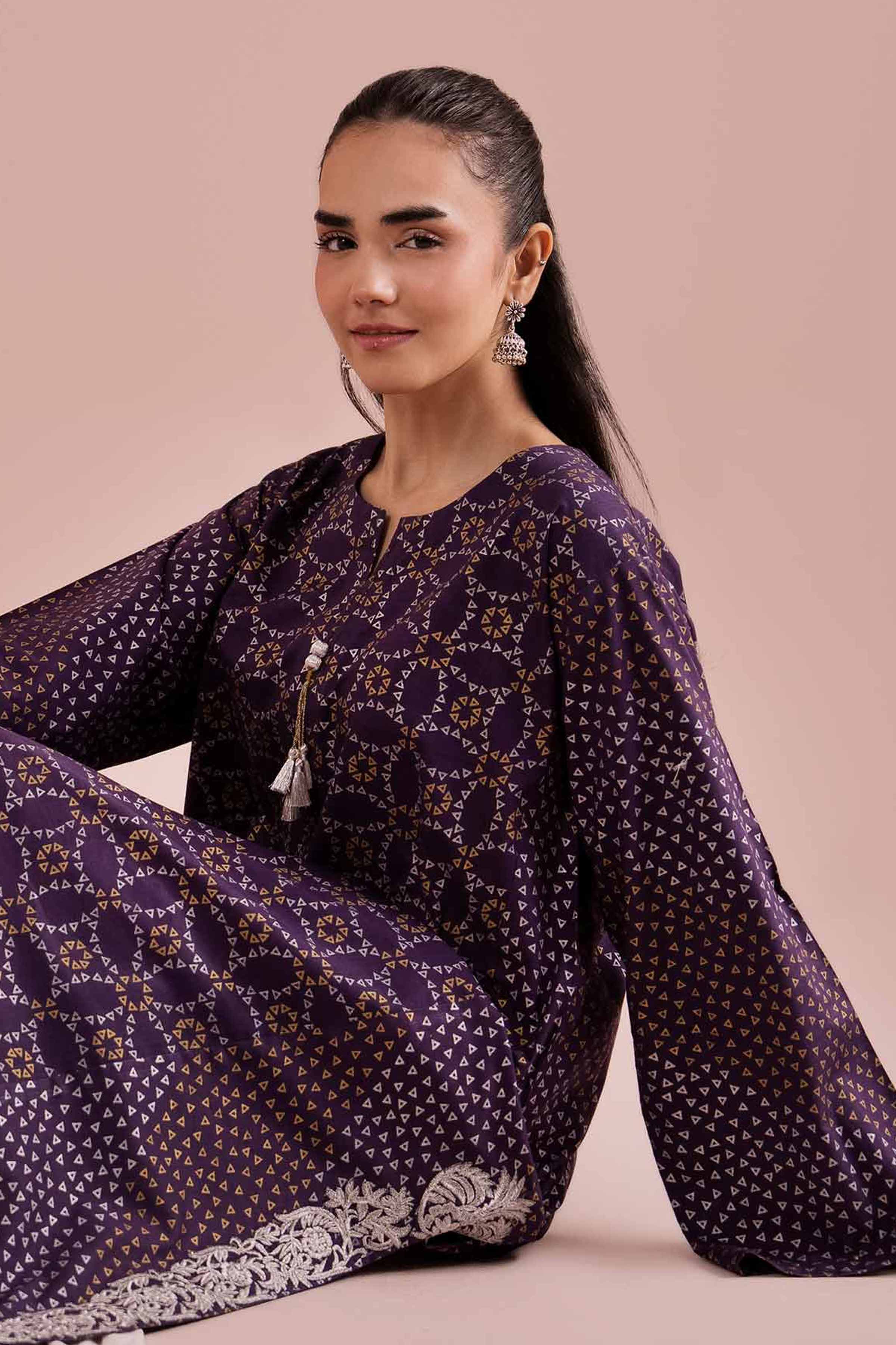 Printed Embroidered Shirt - PE26-88 for Women - Pret Collection | Nishat | Shop Online