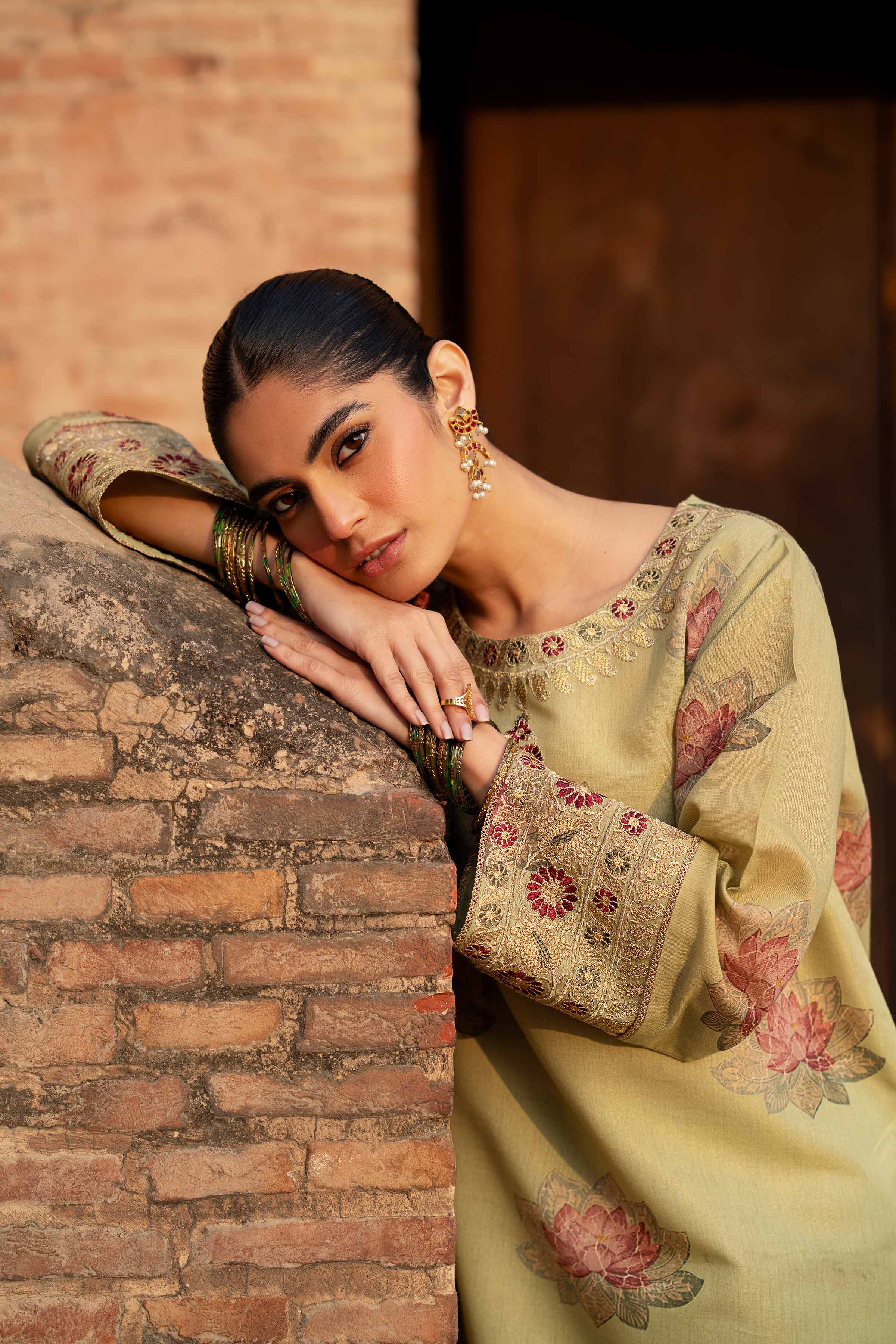 2 Piece - Printed Embroidered Suit - PFE25-02