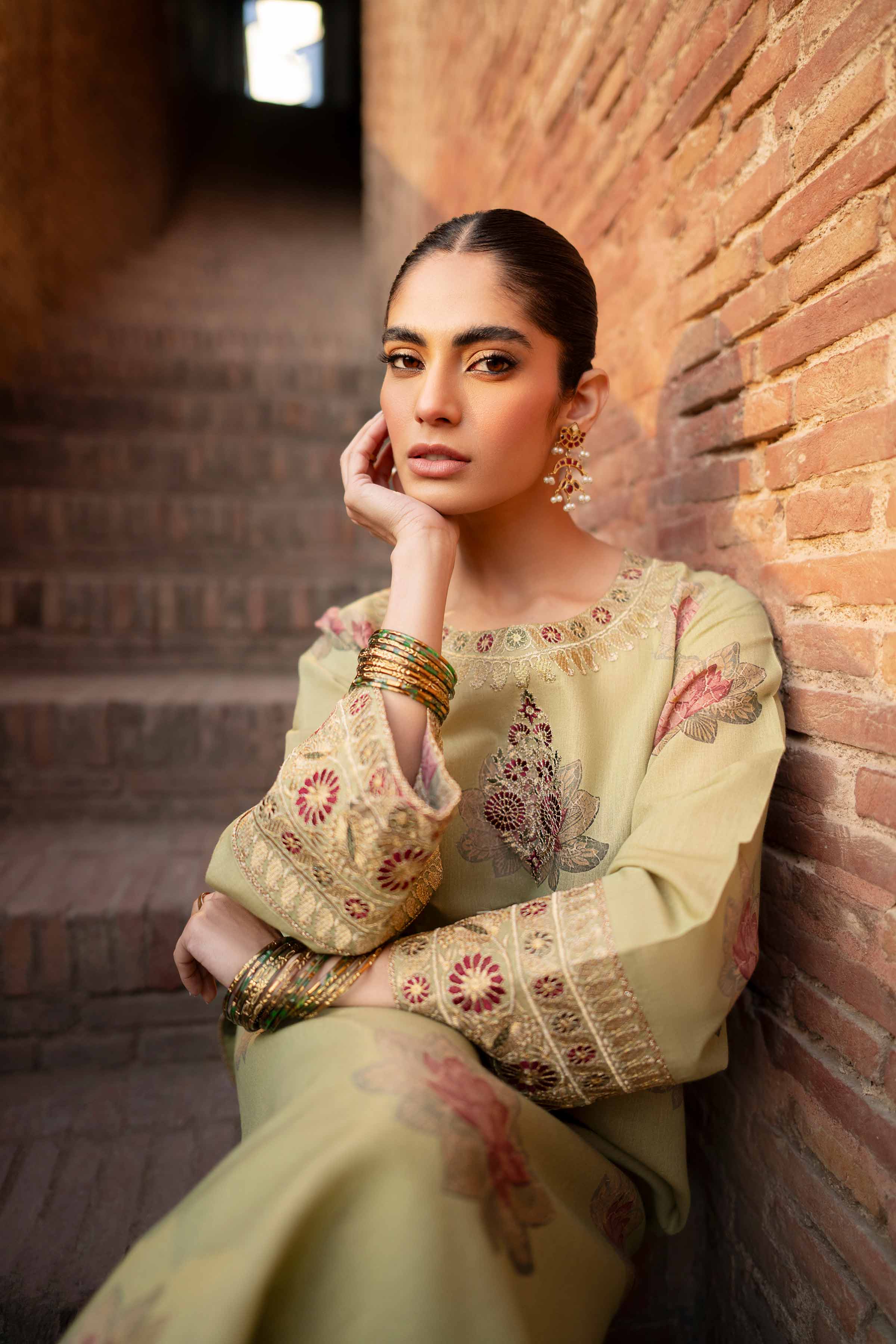 2 Piece - Printed Embroidered Suit - PFE25-02