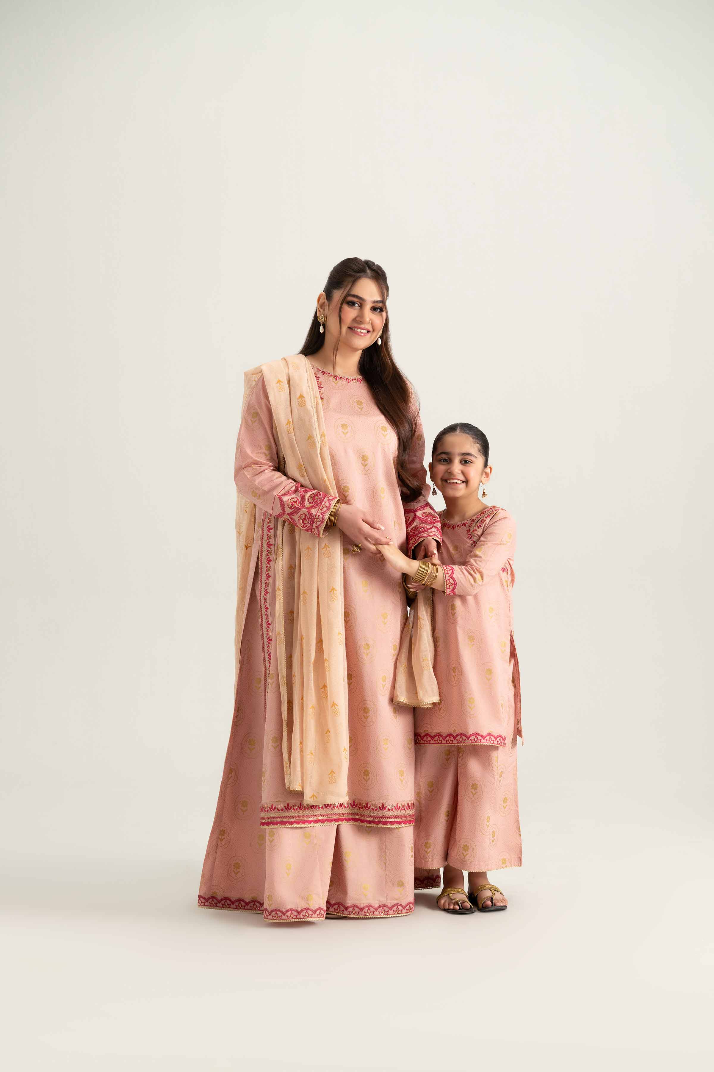 3 Piece - Printed Embroidered Suit - PMD25-05 D