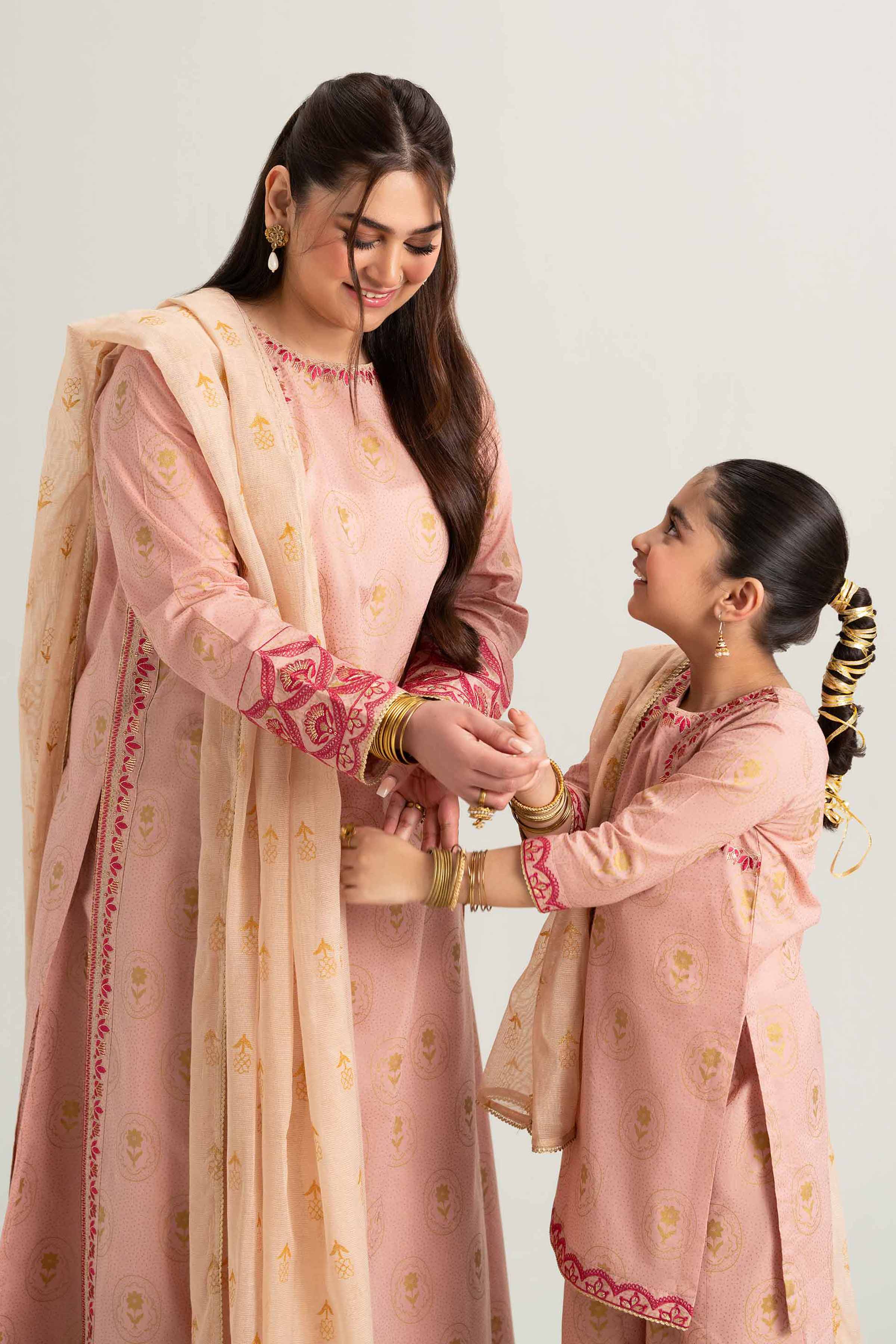 3 Piece - Printed Embroidered Suit - PMD25-05 D