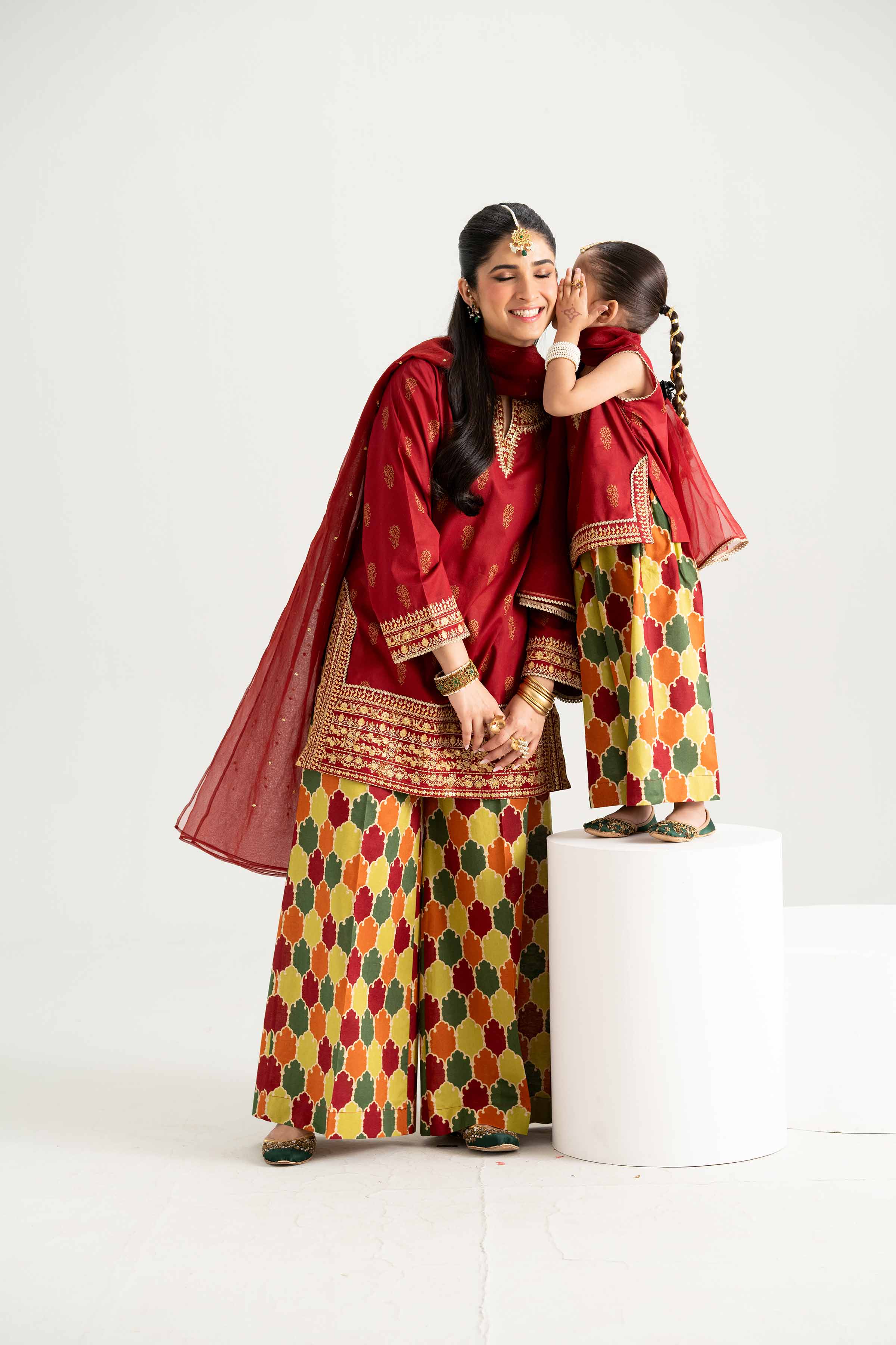 3 Piece - Printed Embroidered Suit - PMD25-13 D