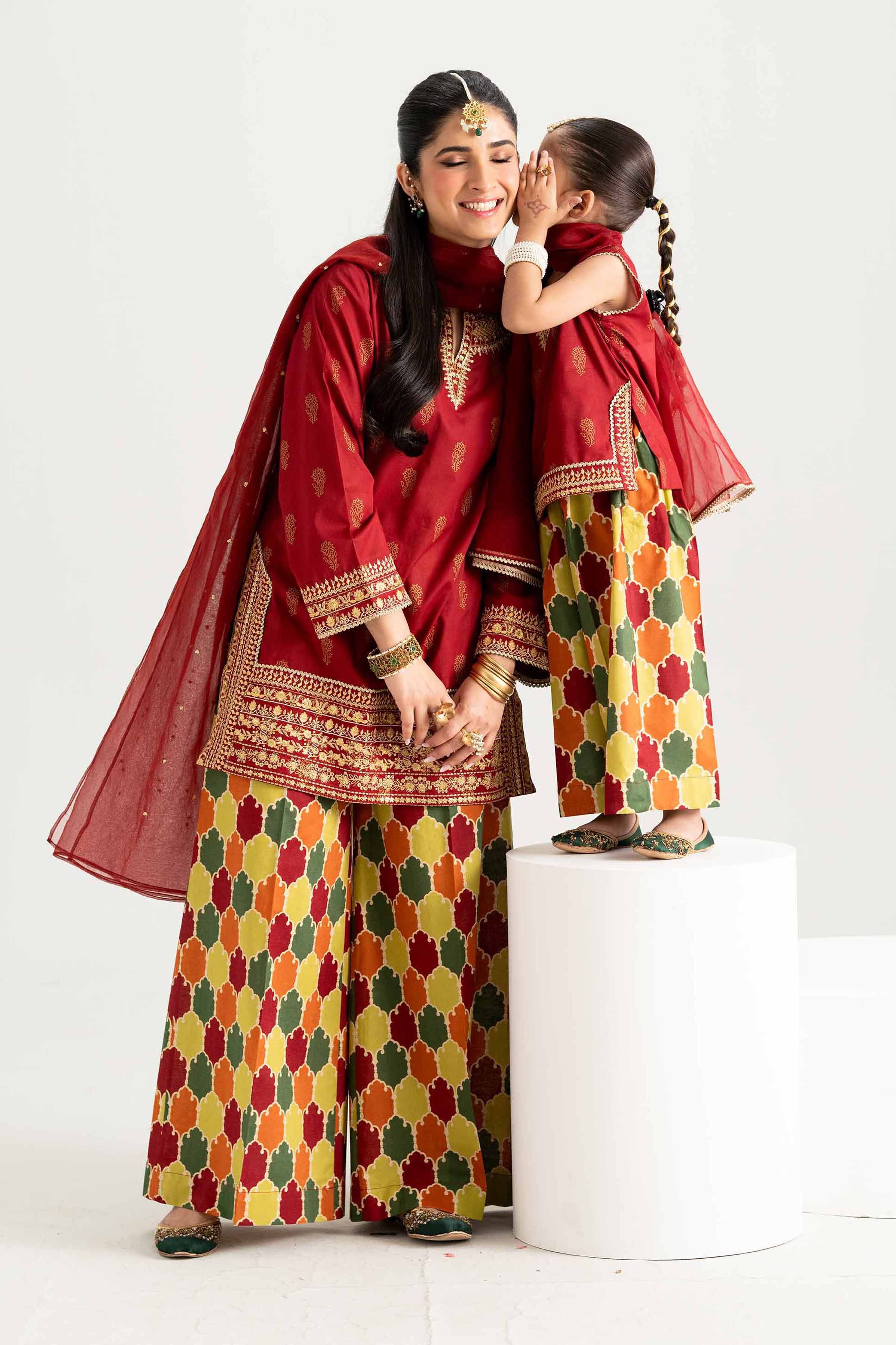 3 Piece - Printed Embroidered Suit - PMD25-13 M