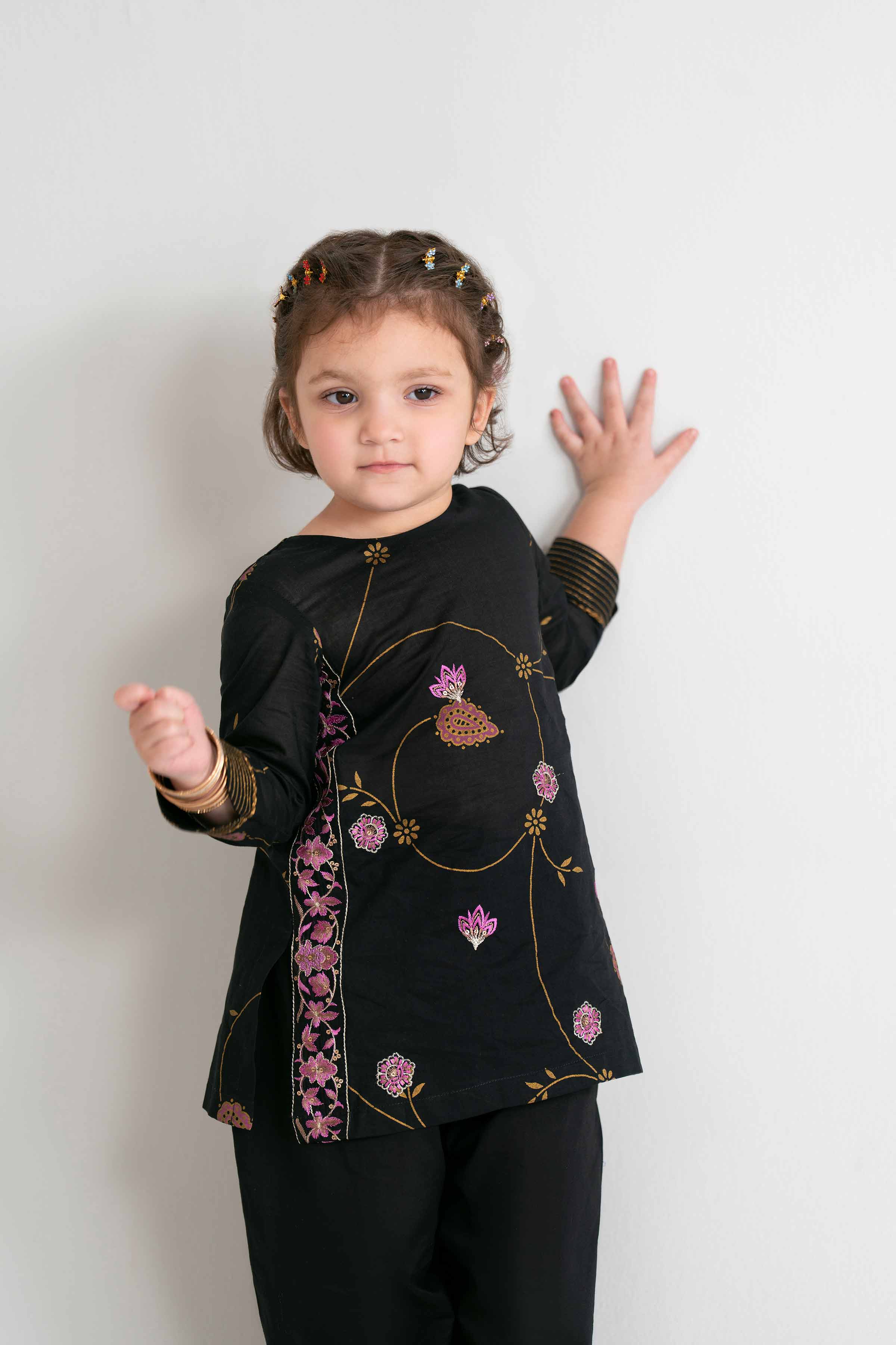 2 Piece - Printed Embroidered Suit - PMD26-03 D