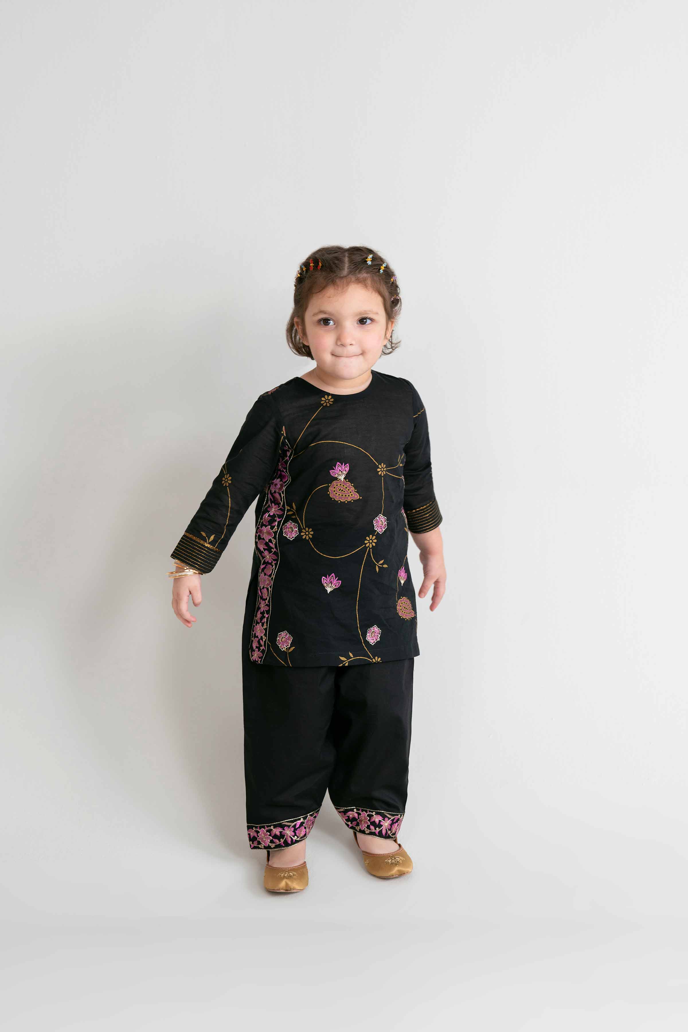 2 Piece - Printed Embroidered Suit - PMD26-03 D