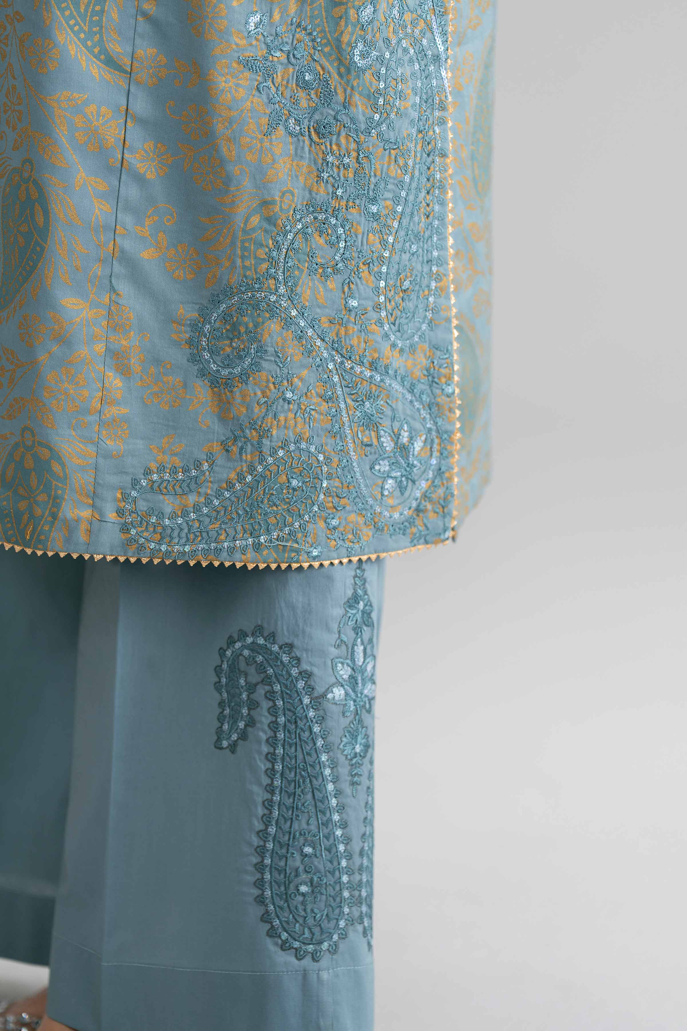2 Piece - Printed Embroidered Suit - PMD26-05 M