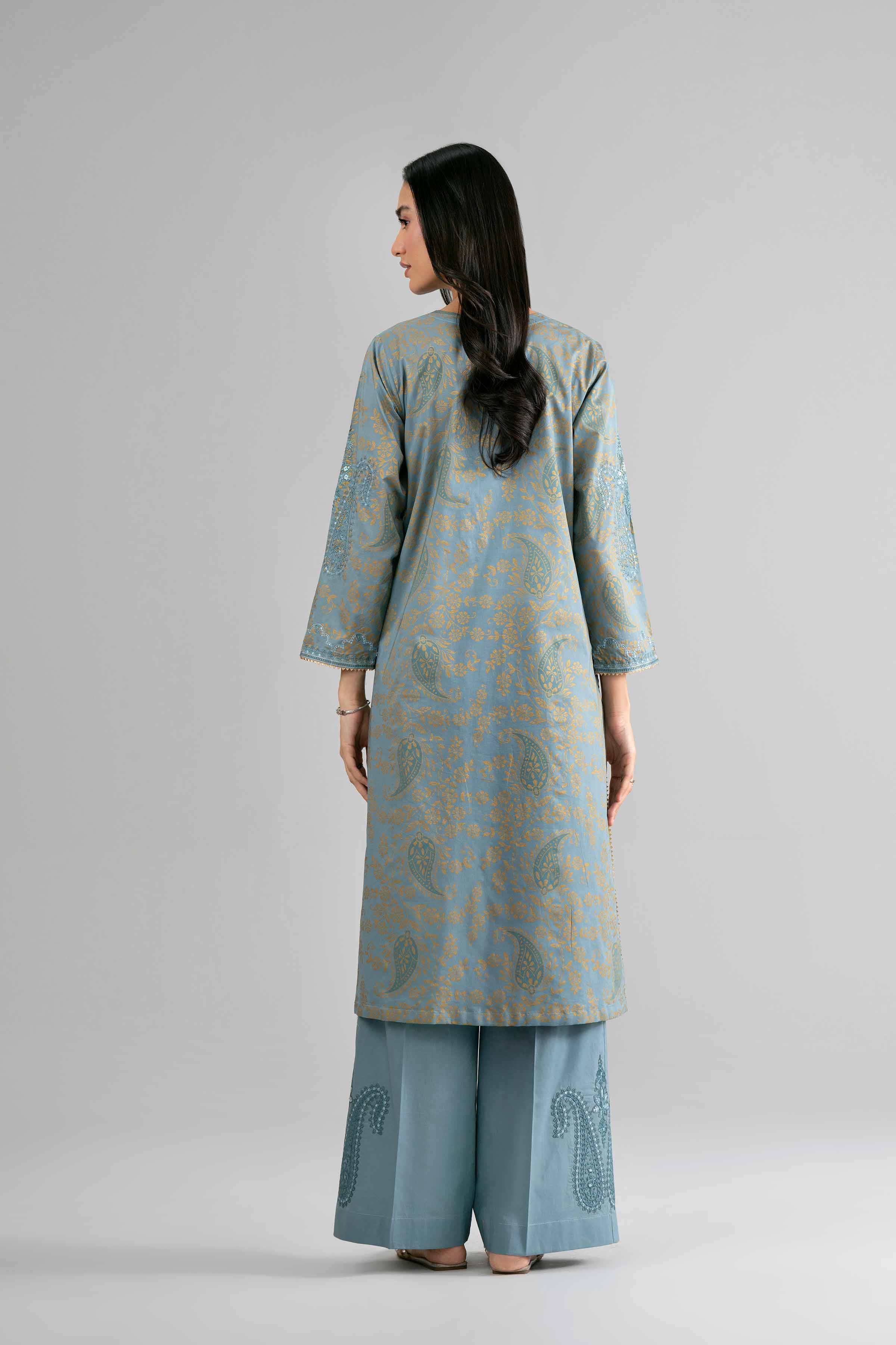 2 Piece - Printed Embroidered Suit - PMD26-05 M
