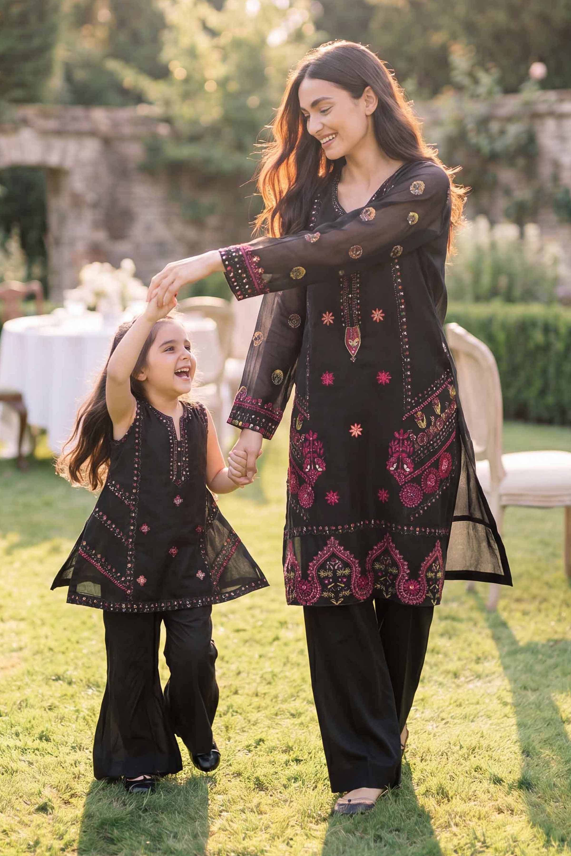 2 Piece - Embroidered Suit - PMD26-19 D
