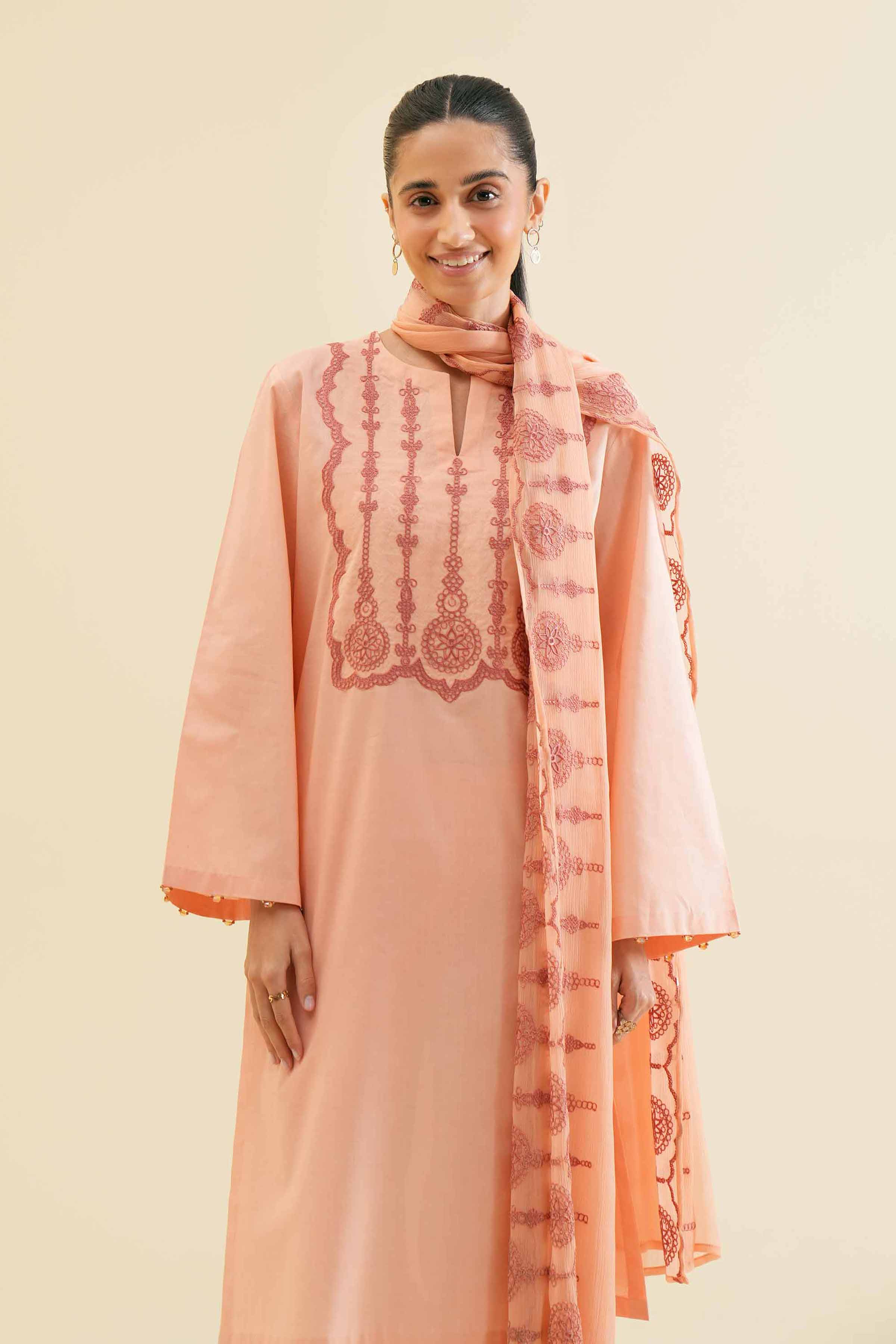 3 Piece - Embroidered Suit - PS24-112