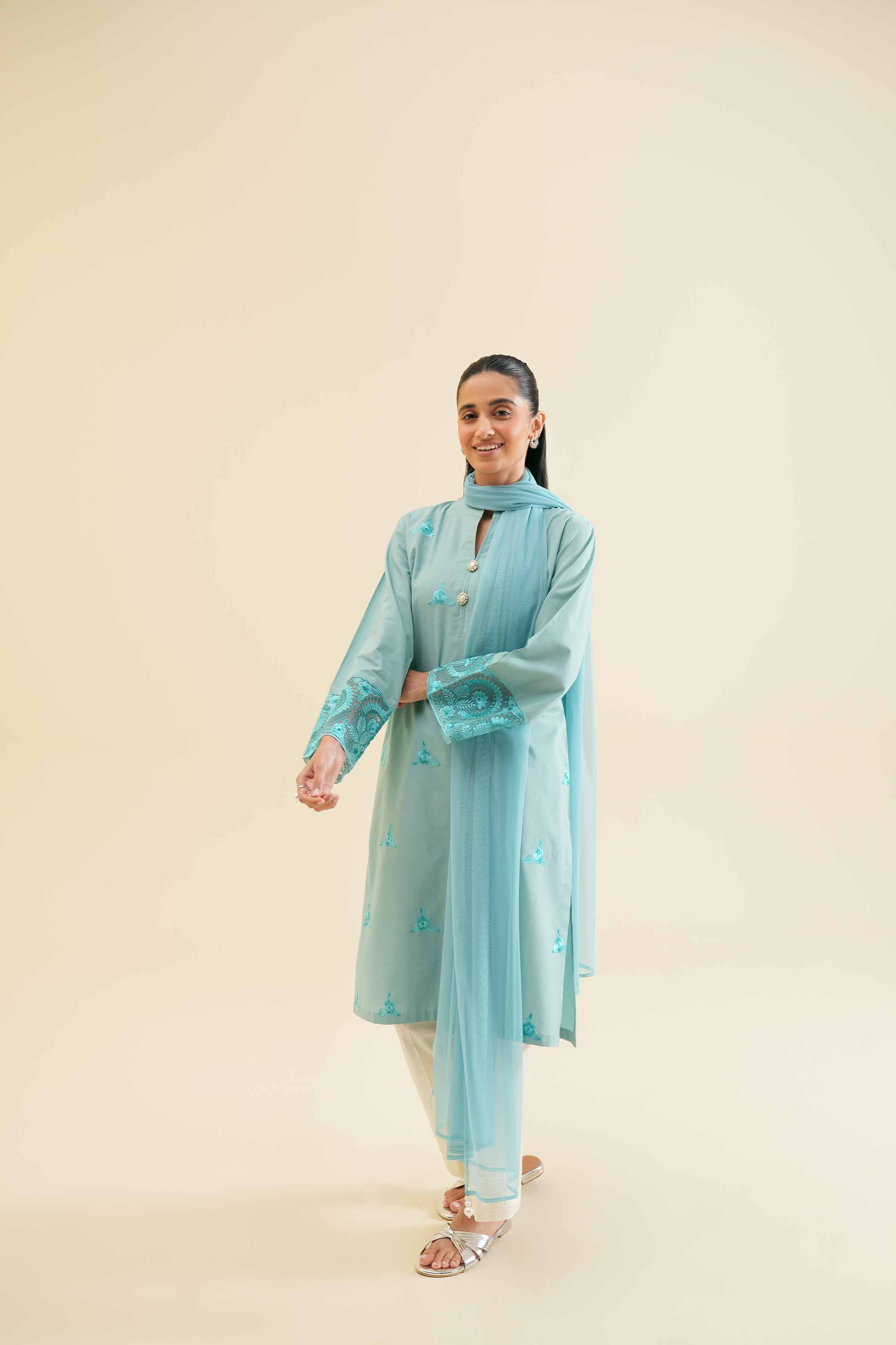 2-Piece - Embroidered Suit  - PS24-113