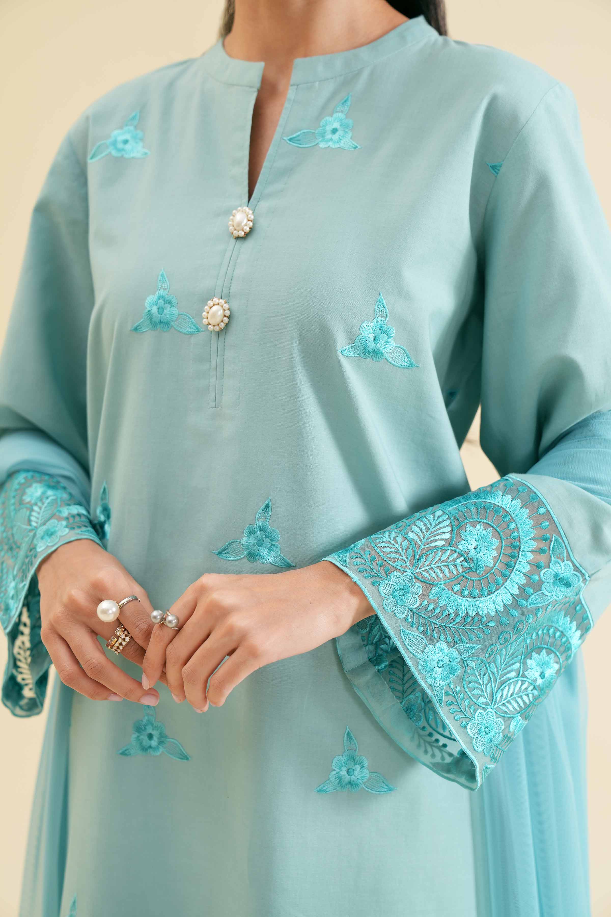 2-Piece - Embroidered Suit  - PS24-113