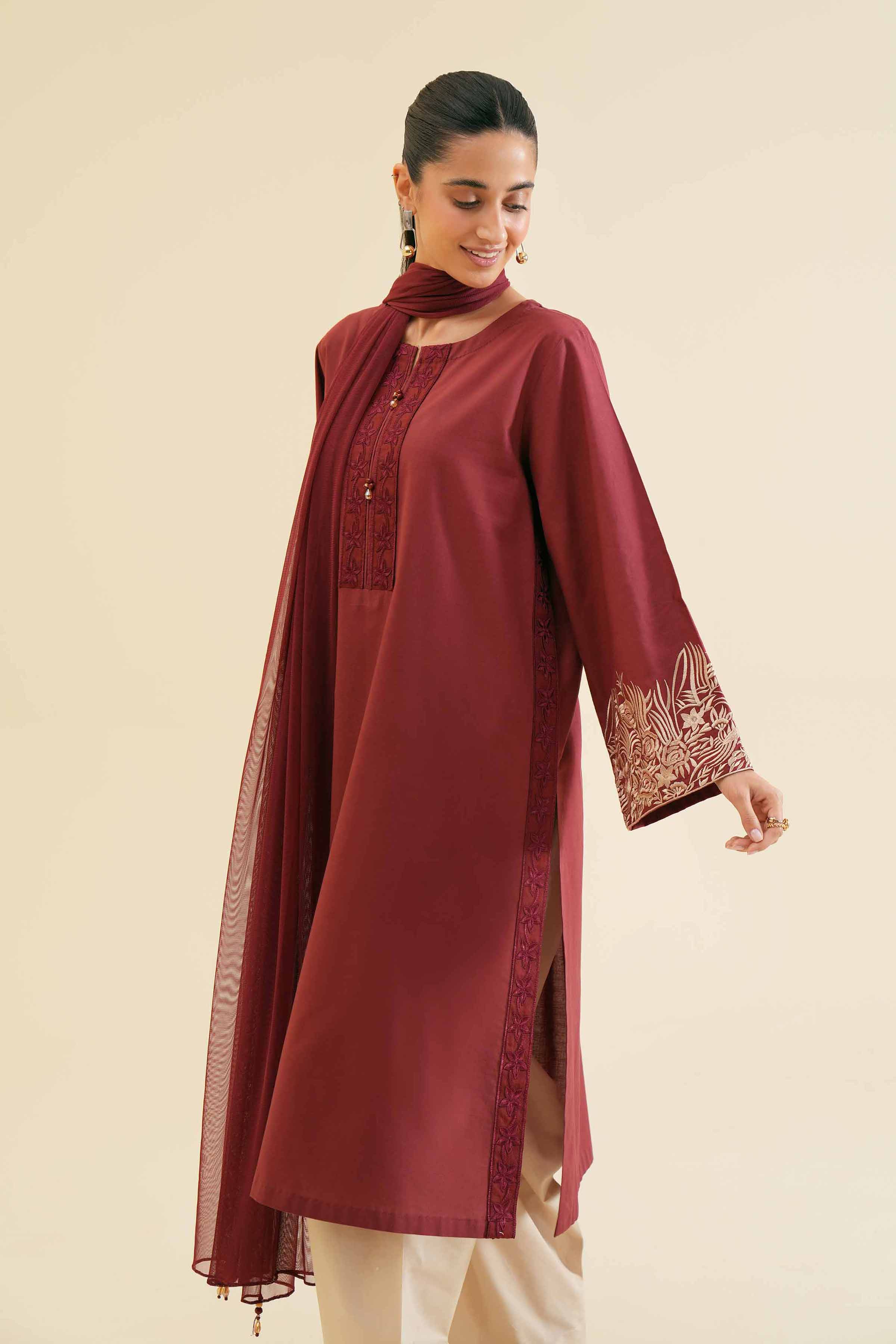 2-Piece - Embroidered Suit  - PS24-118