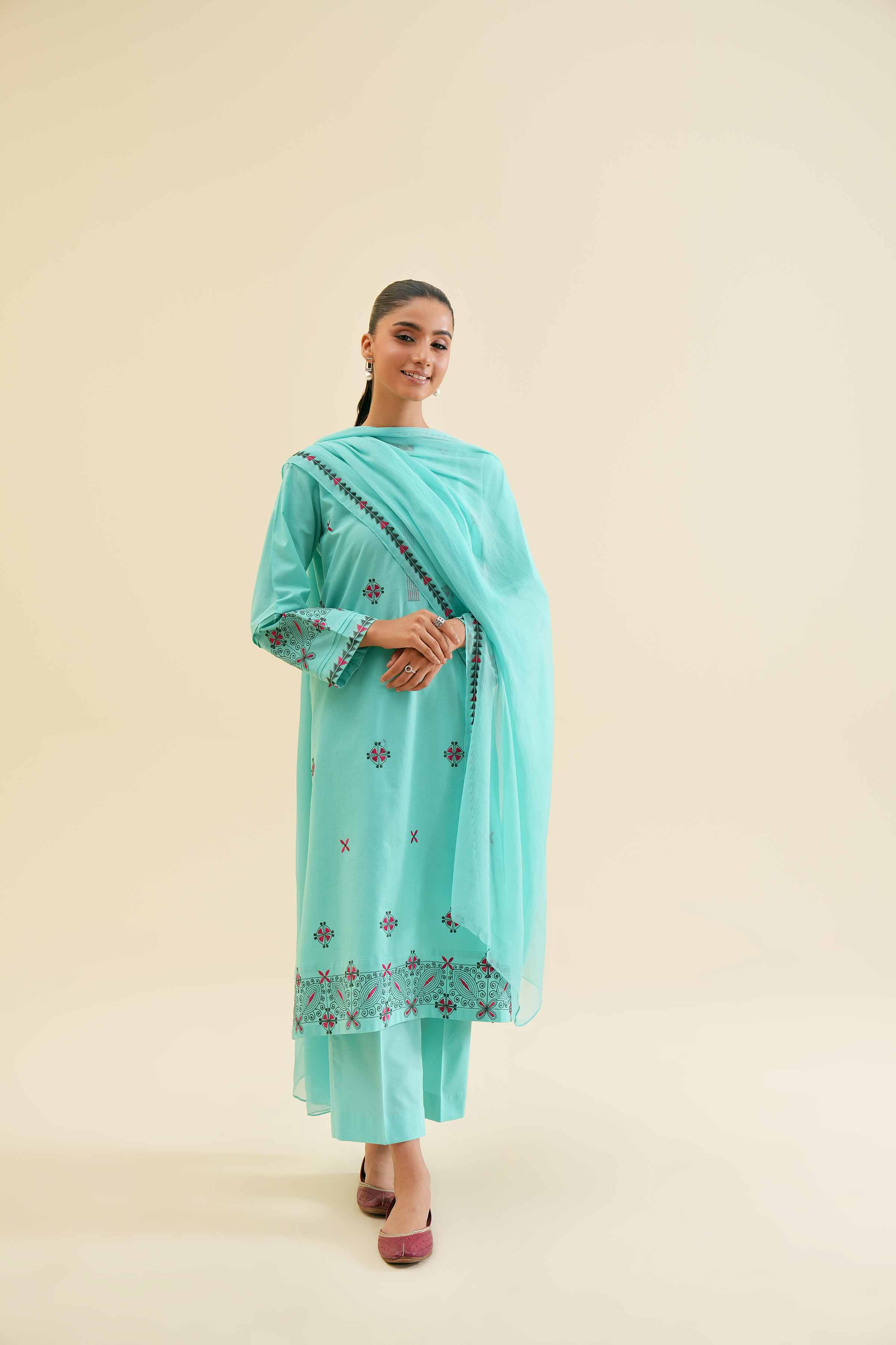 3 Piece - Embroidered Suit - PS24-119
