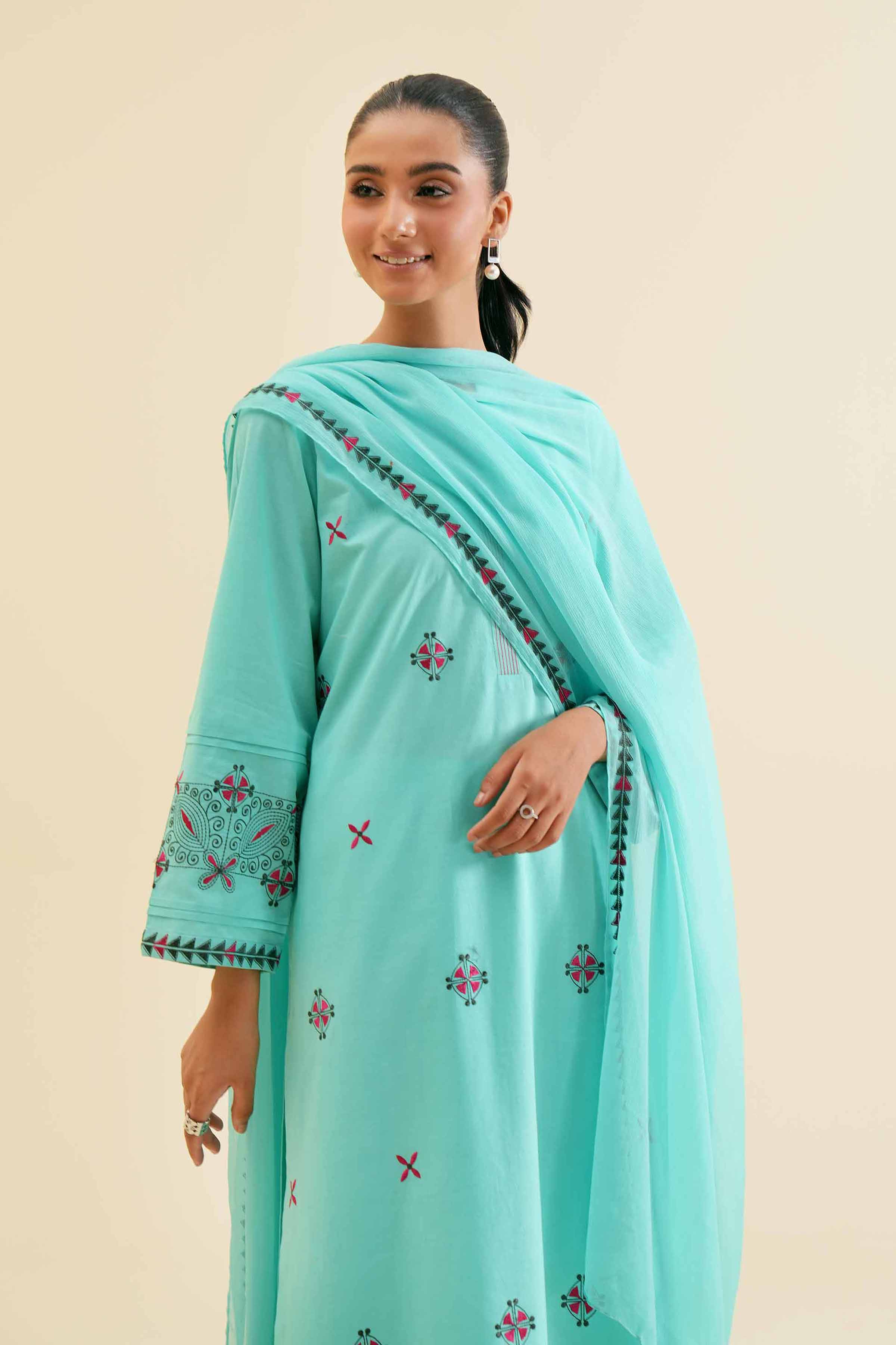 3 Piece - Embroidered Suit - PS24-119