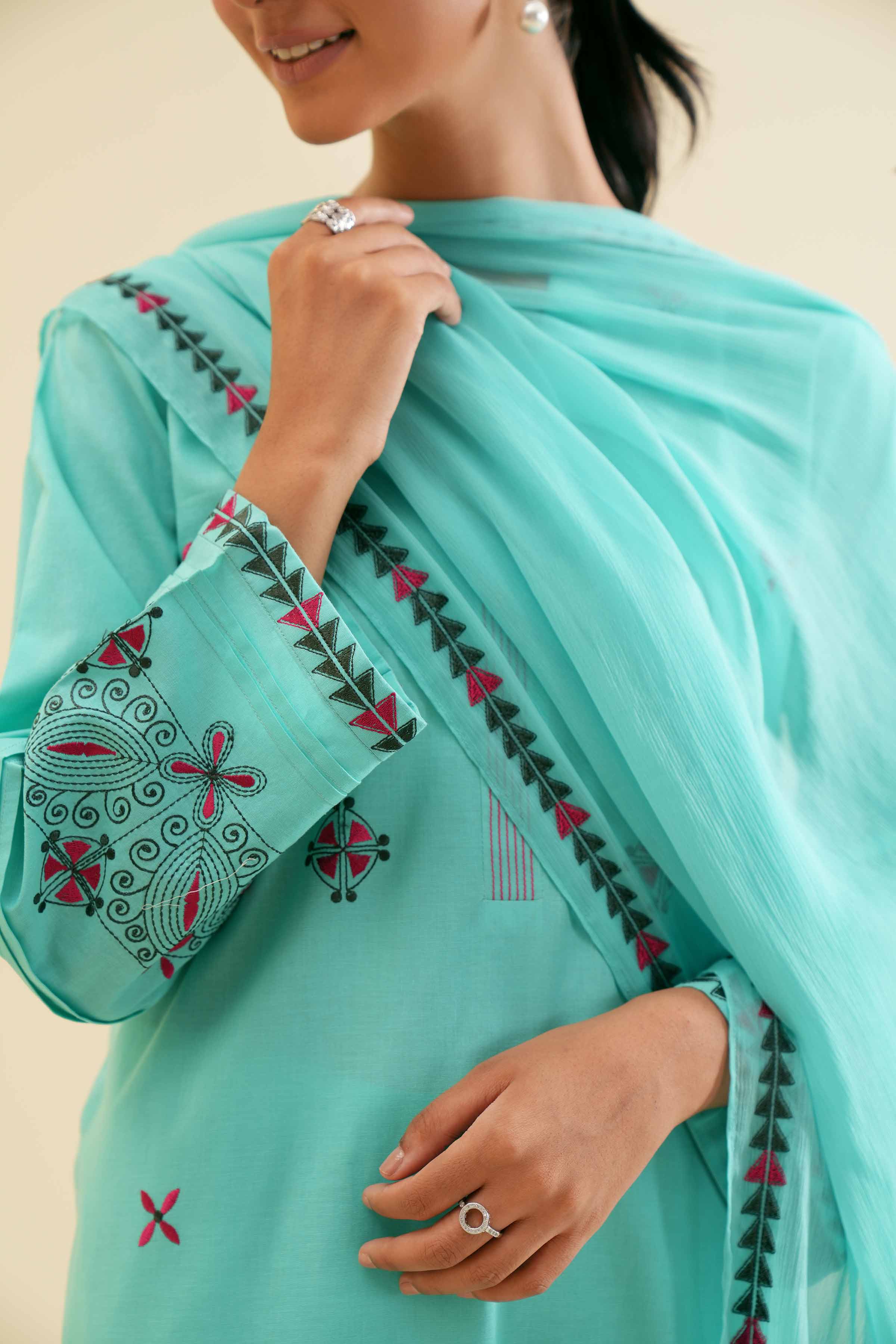 3 Piece - Embroidered Suit - PS24-119