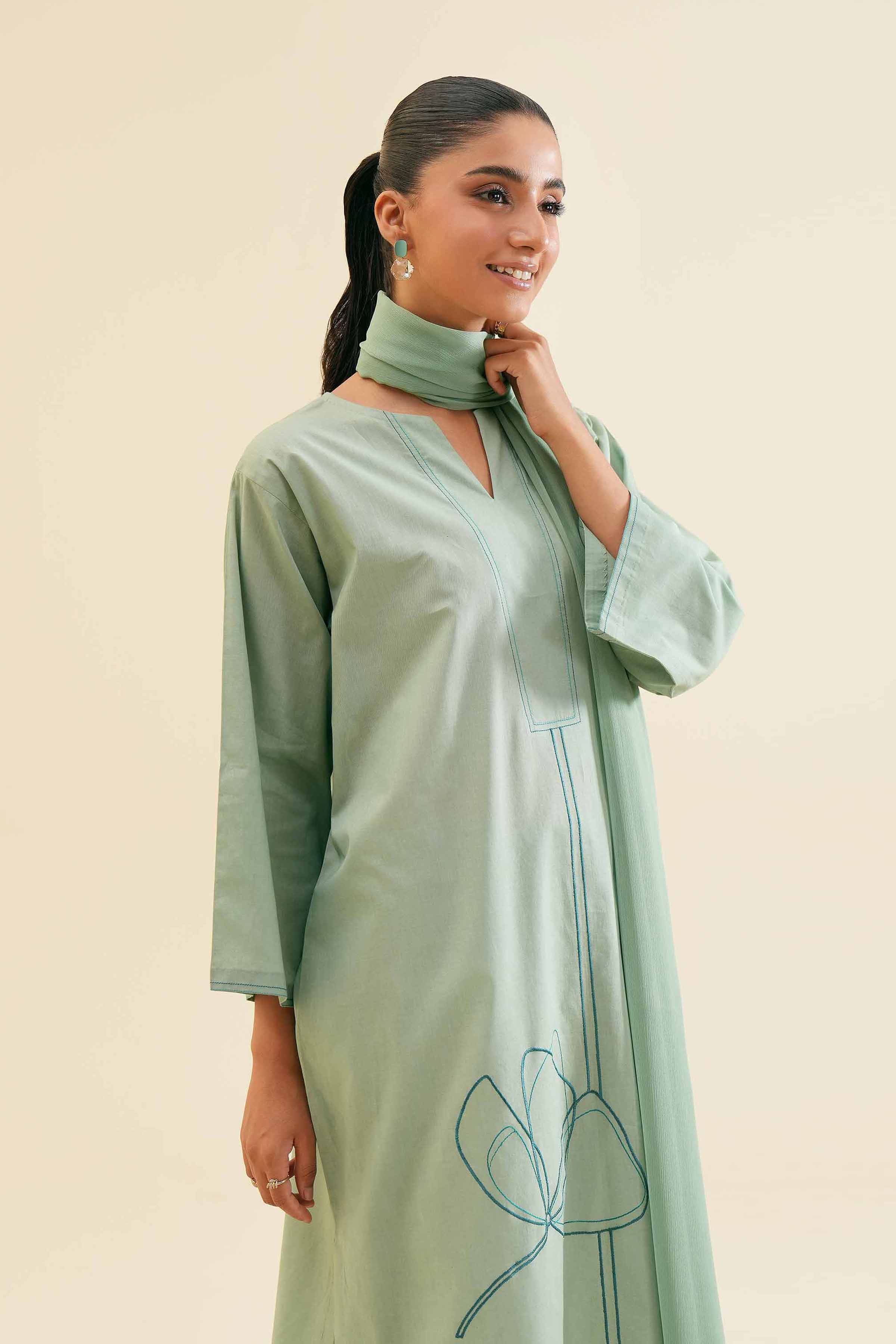 3 Piece - Embroidered Suit - PS24-121