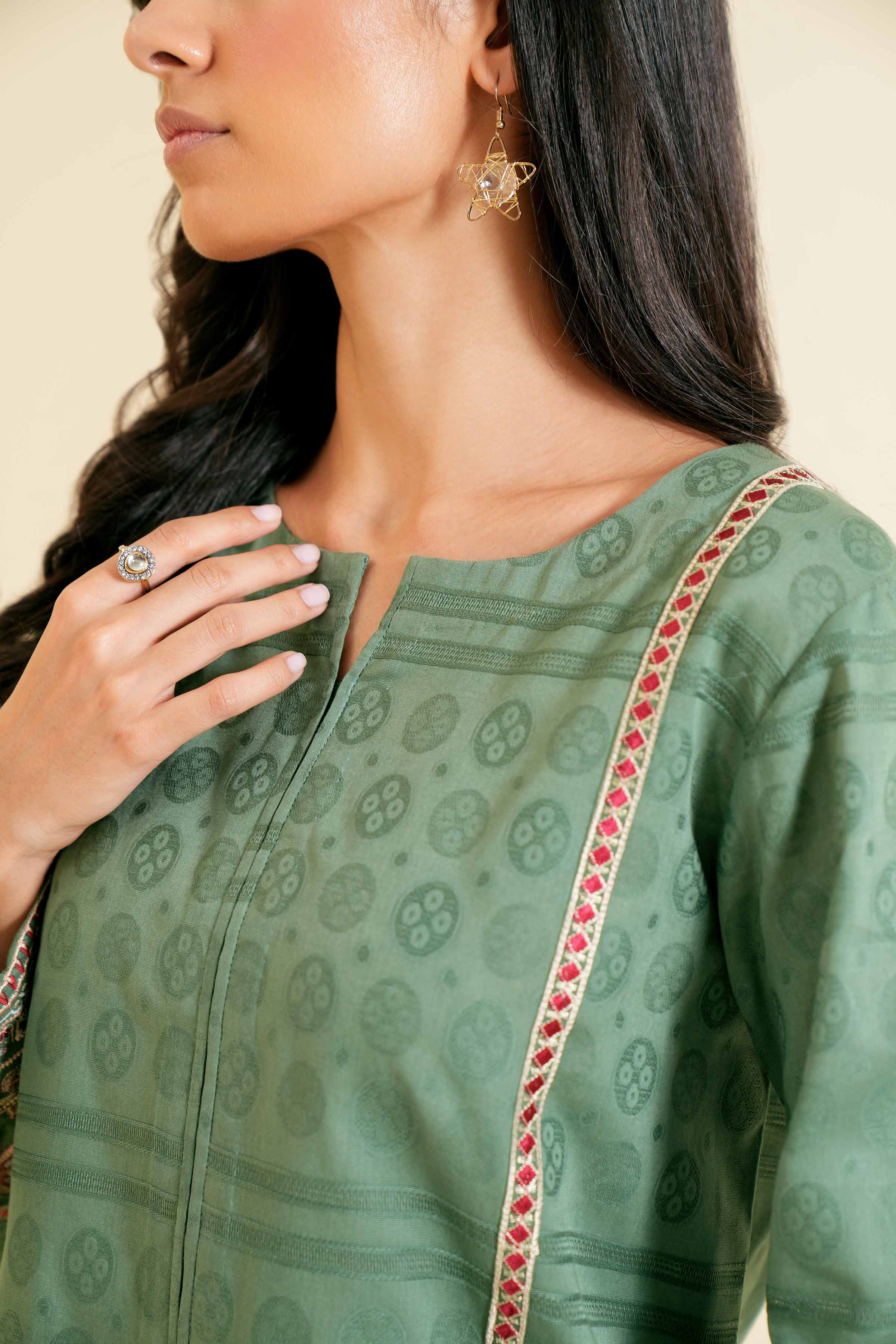 2-Piece - Embroidered Suit  - PS24-128
