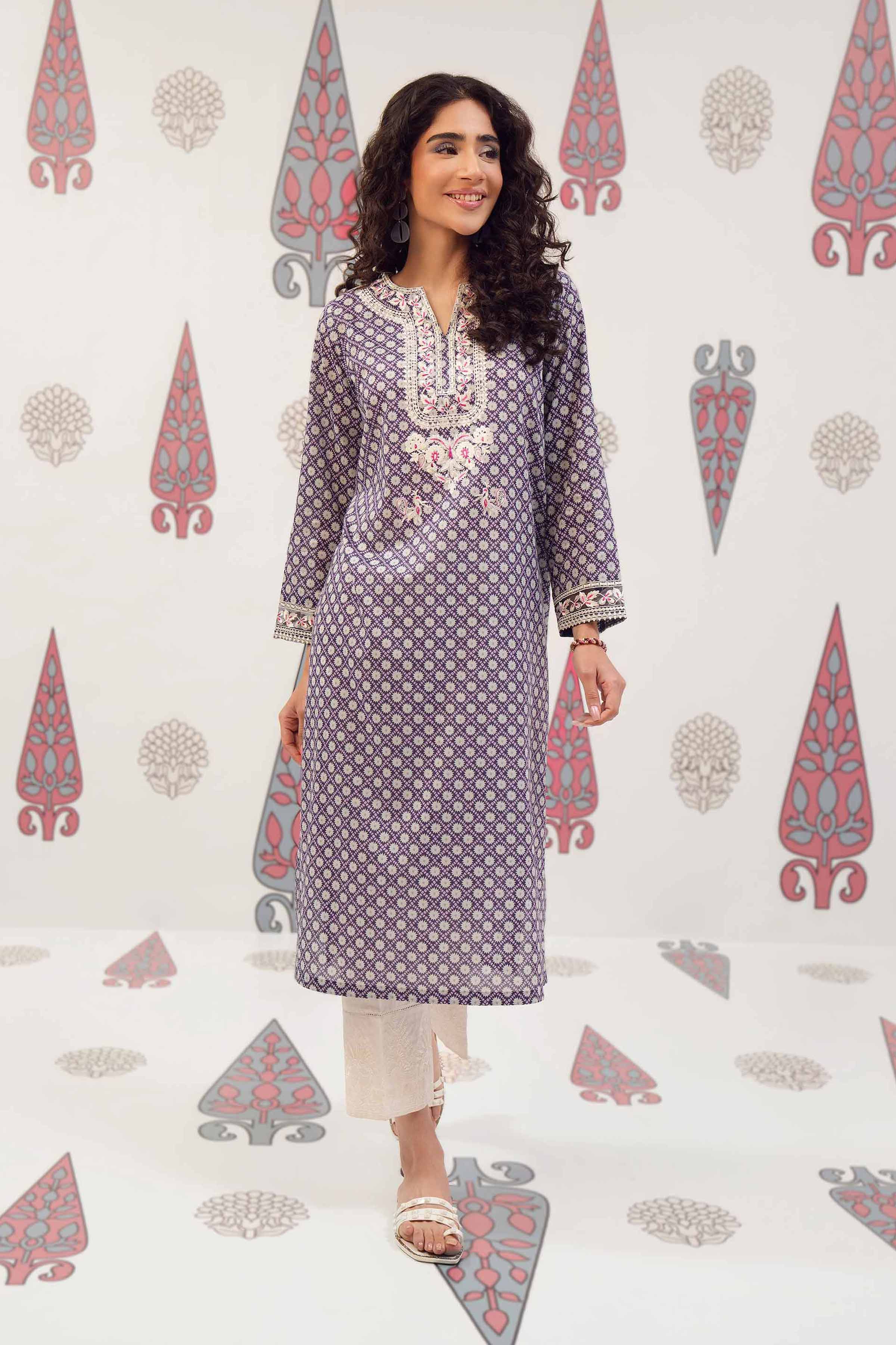 Printed Embroidered Shirt - PS24-143