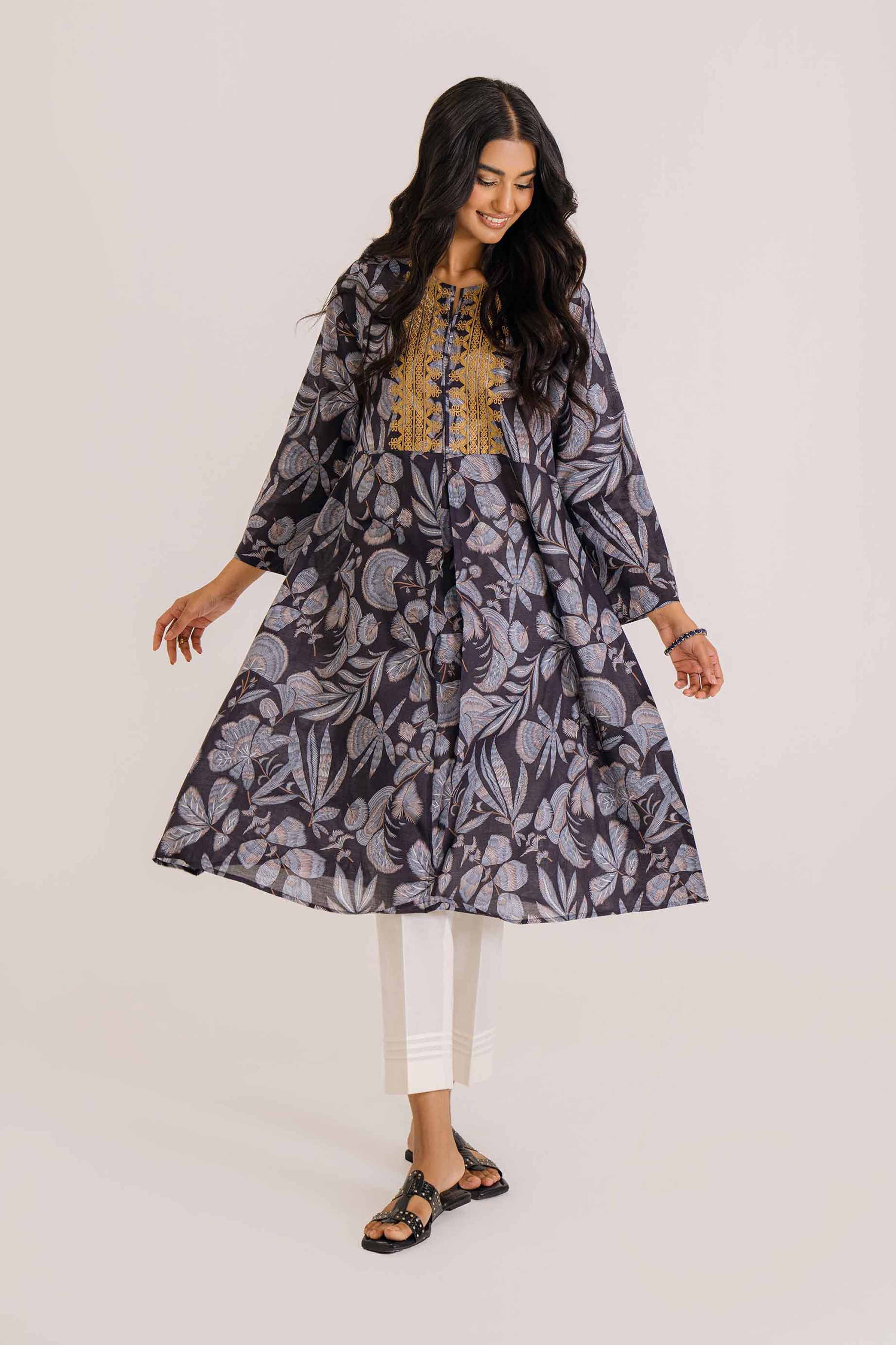 Printed Embroidered Shirt - PS24-163