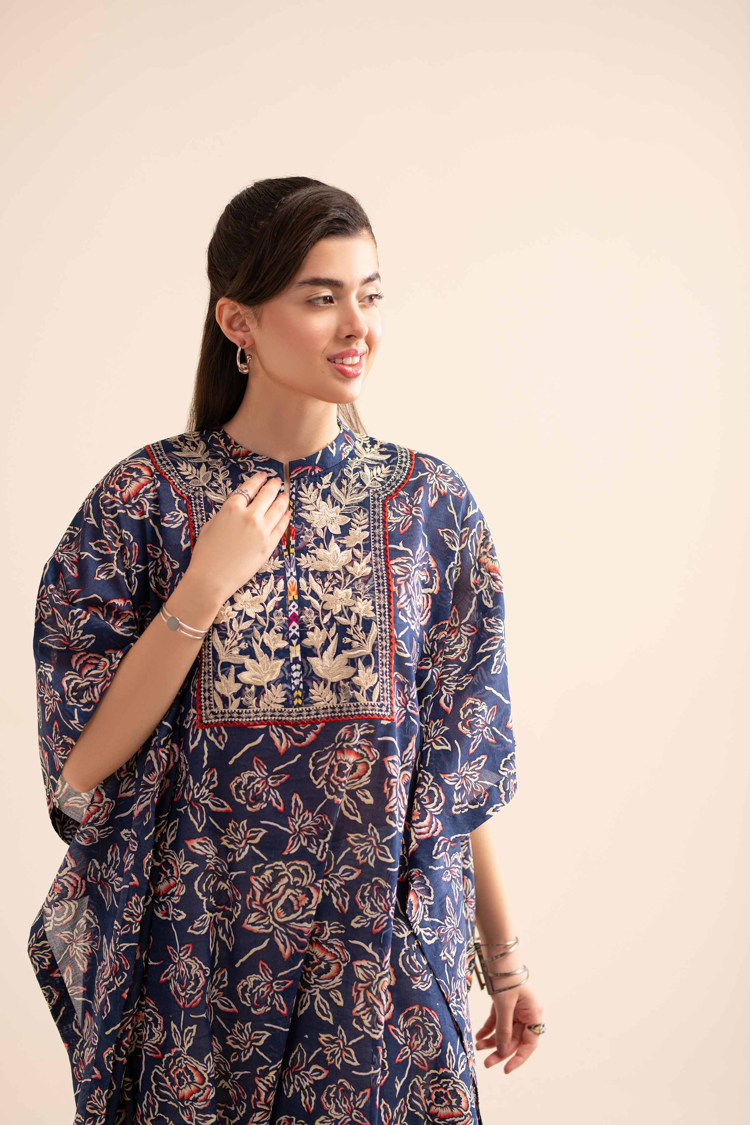 Printed Embroidered Kaftaan - PS24-245