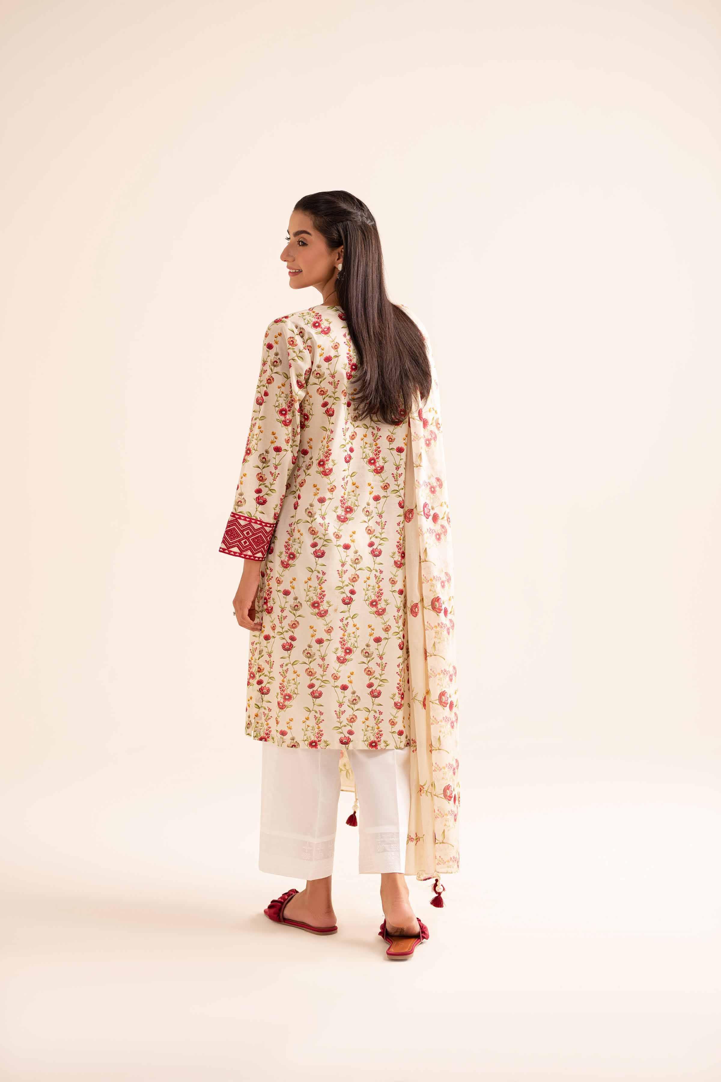 2 Piece - Printed Embroidered Suit - PS24-253