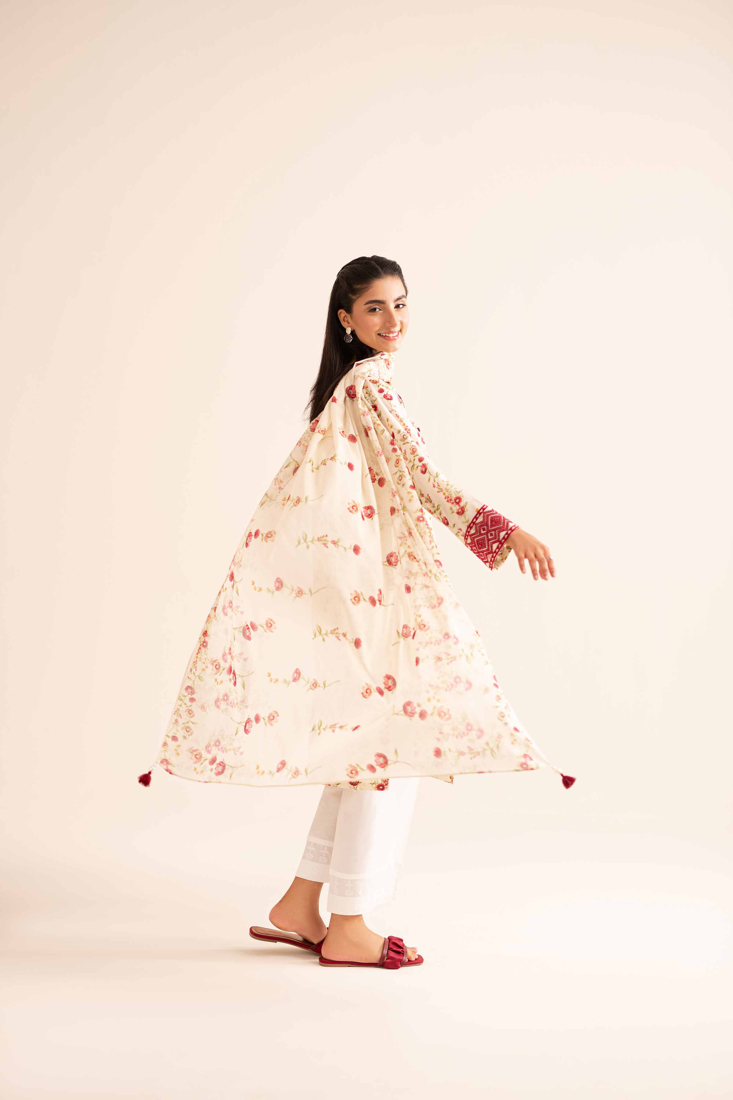 2 Piece - Printed Embroidered Suit - PS24-253