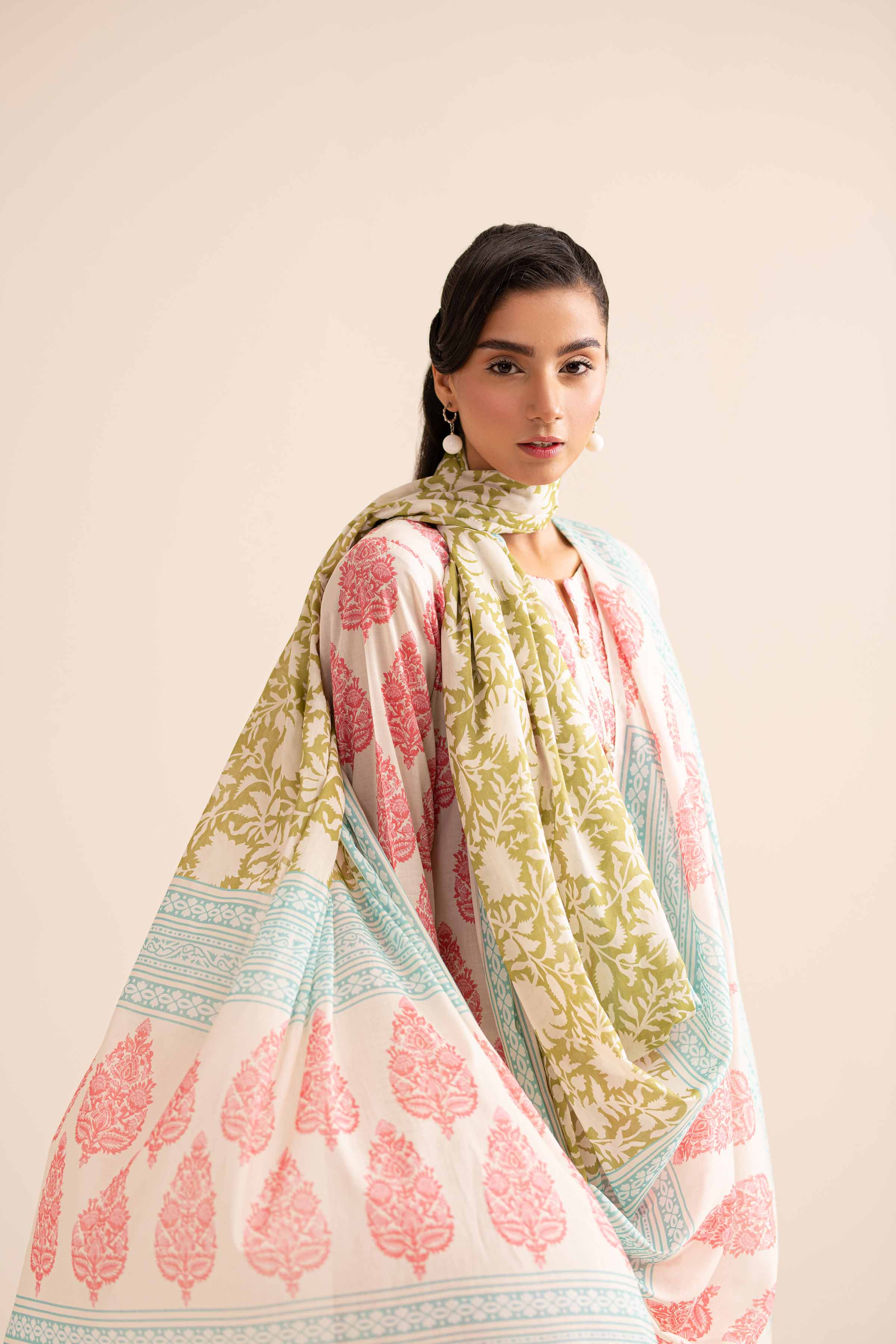 2-Piece - Printed Embroidered Suit  - PS24-255